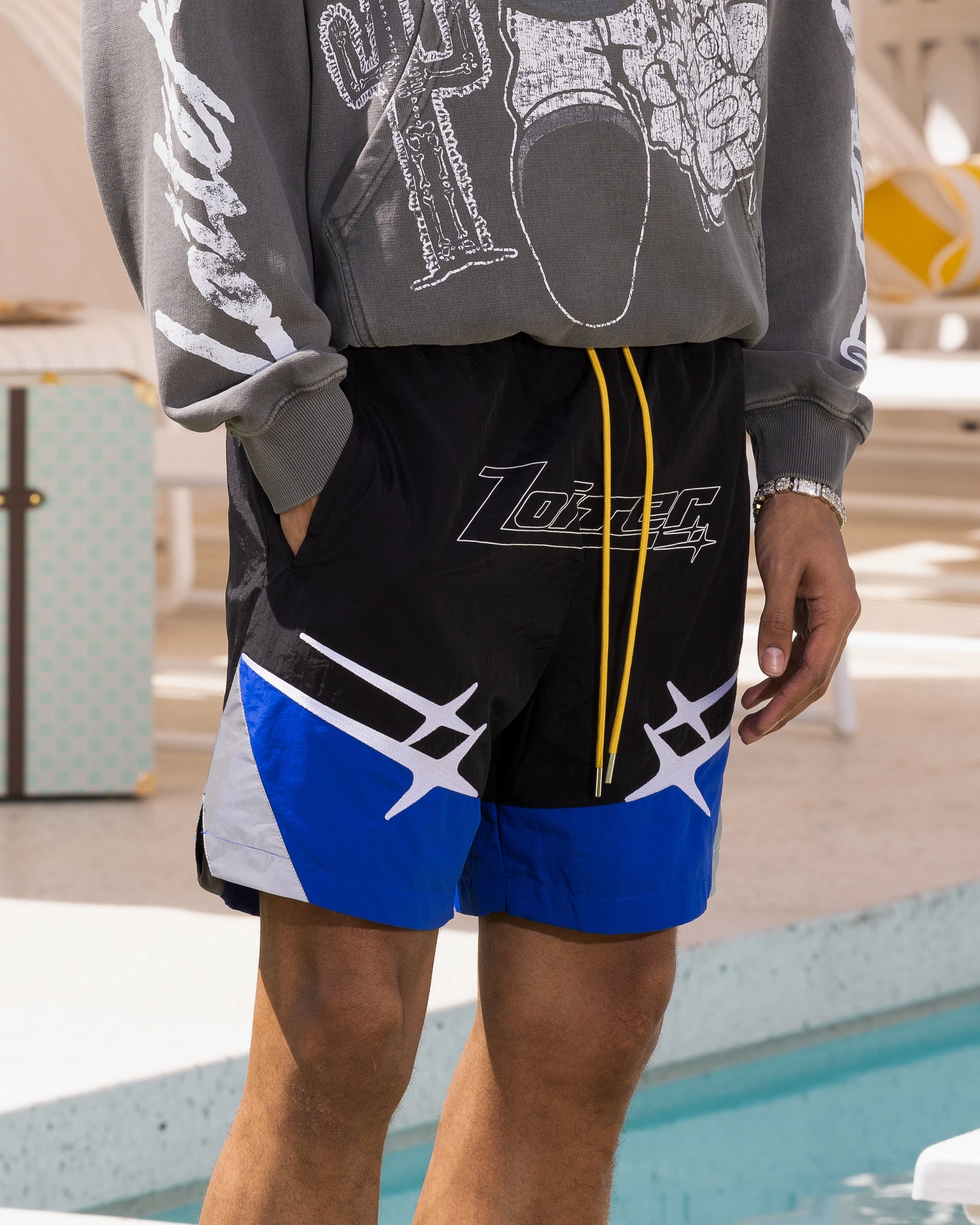 Loiter Starwalker Walk Shorts Black/Blue fishing outfit