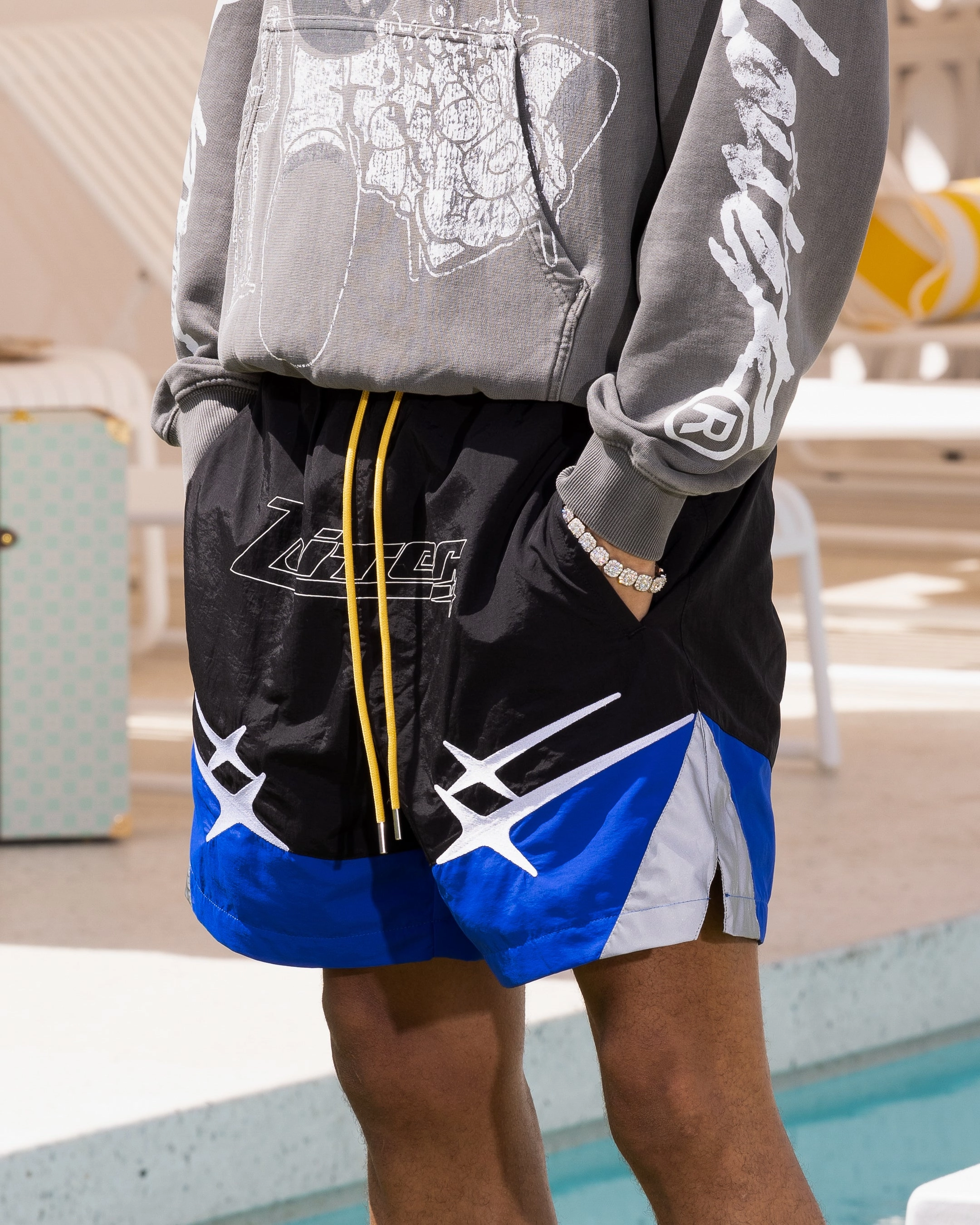 Loiter Starwalker Walk Shorts Black/Blue NonIrritatingTags