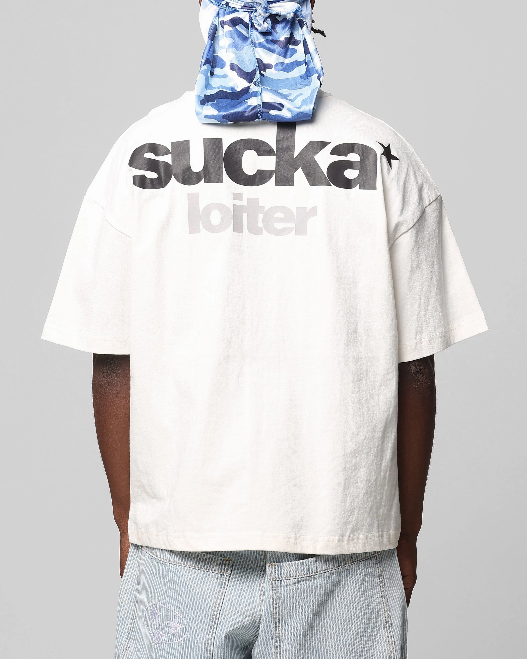 Casual Comfort Look Loiter Sucka T-Shirt Off White