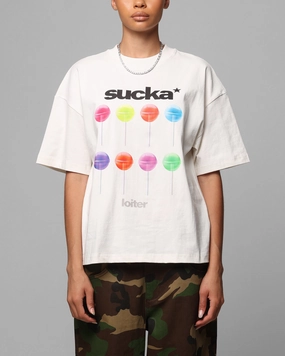 Soft Finish Seasonal Comfort Loiter Sucka T-Shirt Off White