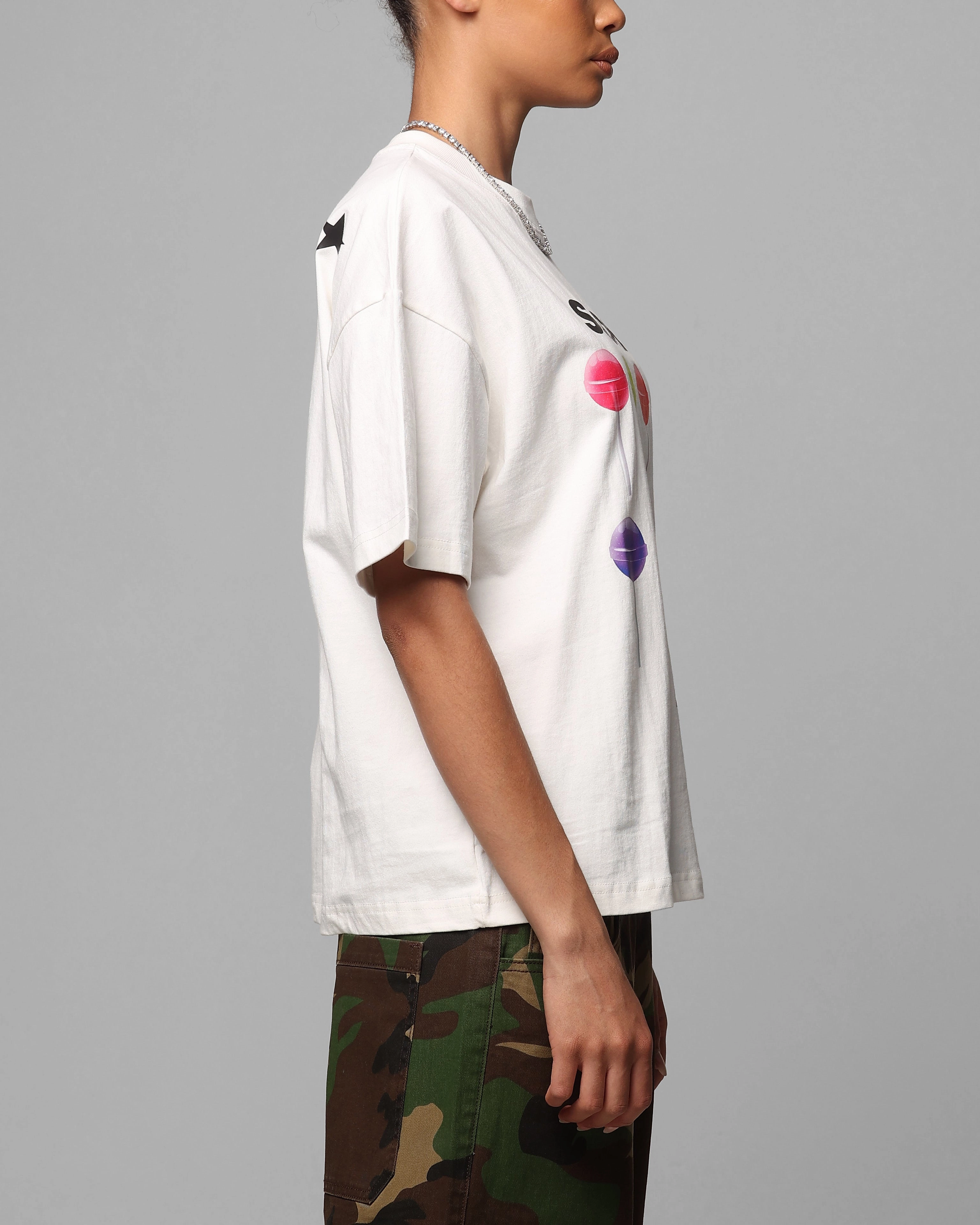 Casual Comfort Basic Top Loiter Sucka T-Shirt Off White