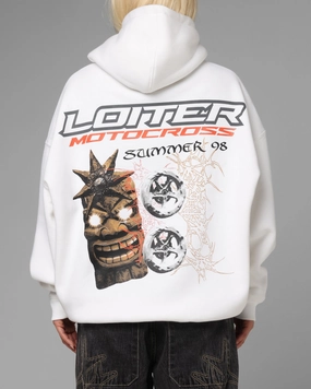 Loiter Summer Motocross Hoodie White YKK Zipper Quality