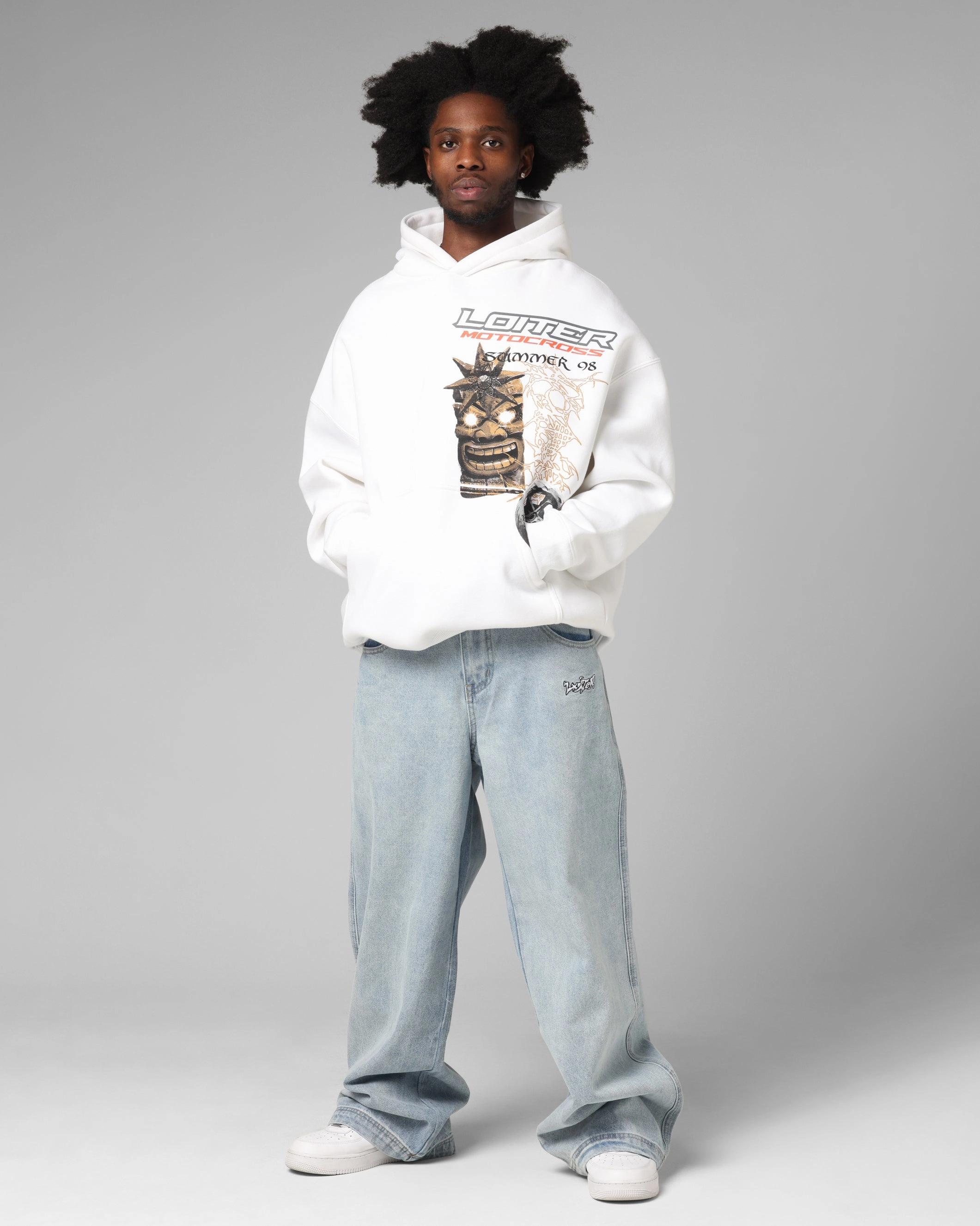 offensive role Easy Fresh Loiter Summer Motocross Hoodie White