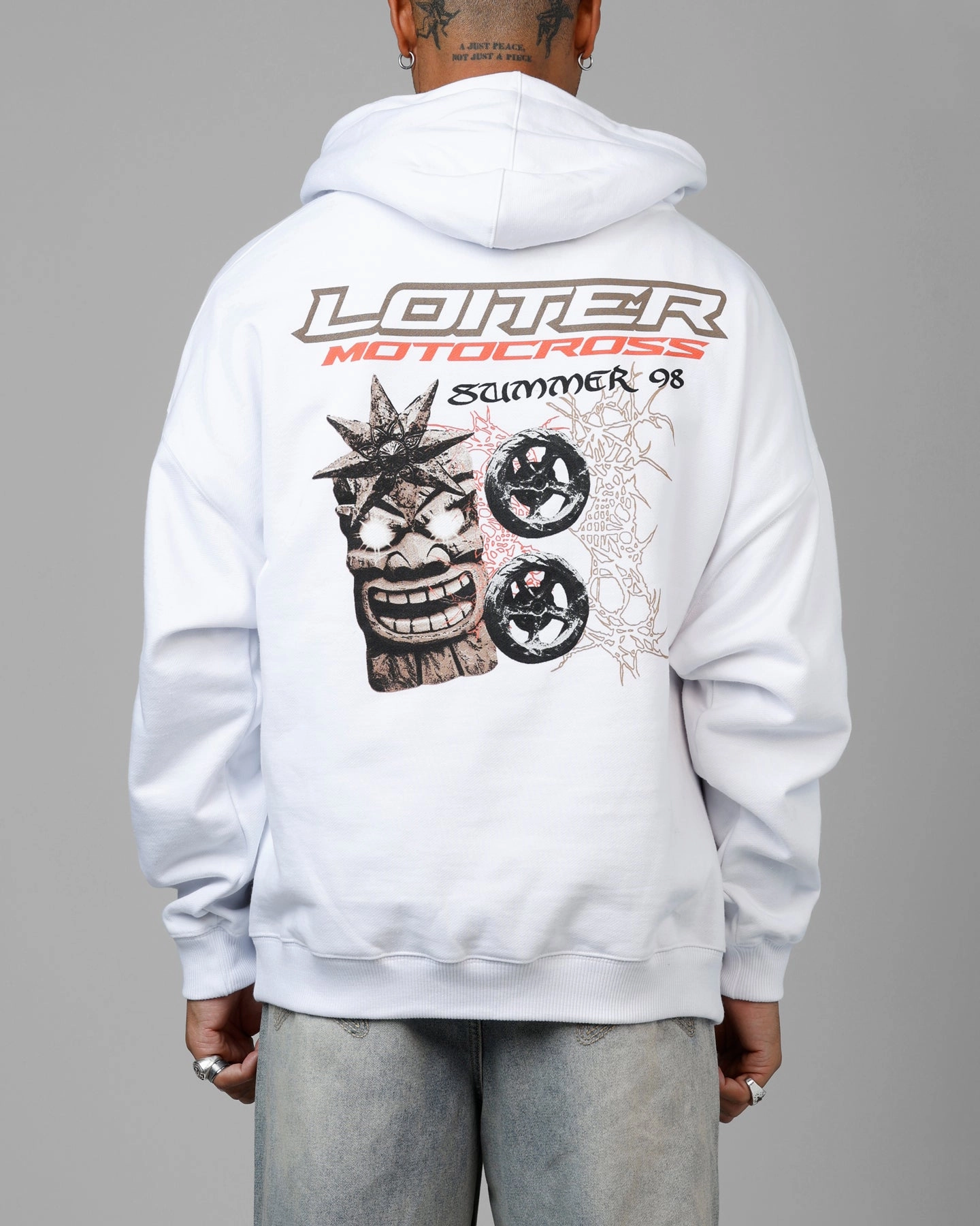 Lightweight Design Loiter Summer Motocross Premium Hoodie White