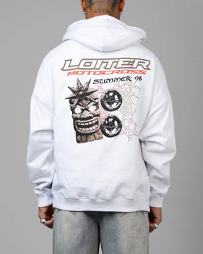 Lightweight Design Loiter Summer Motocross Premium Hoodie White
