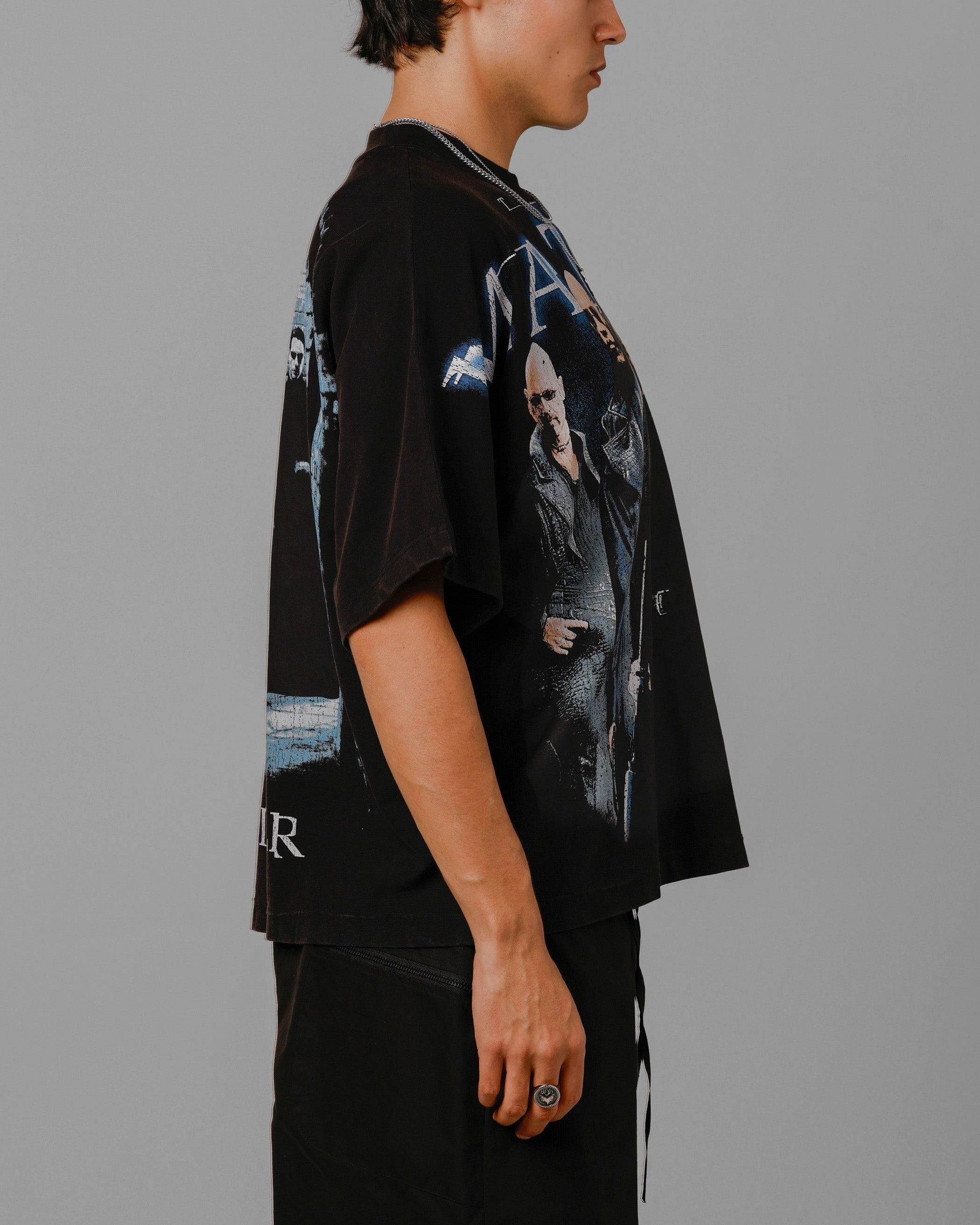 Quick-Dry Fabric Loiter The Matrix Boxy T-Shirt Washed Black