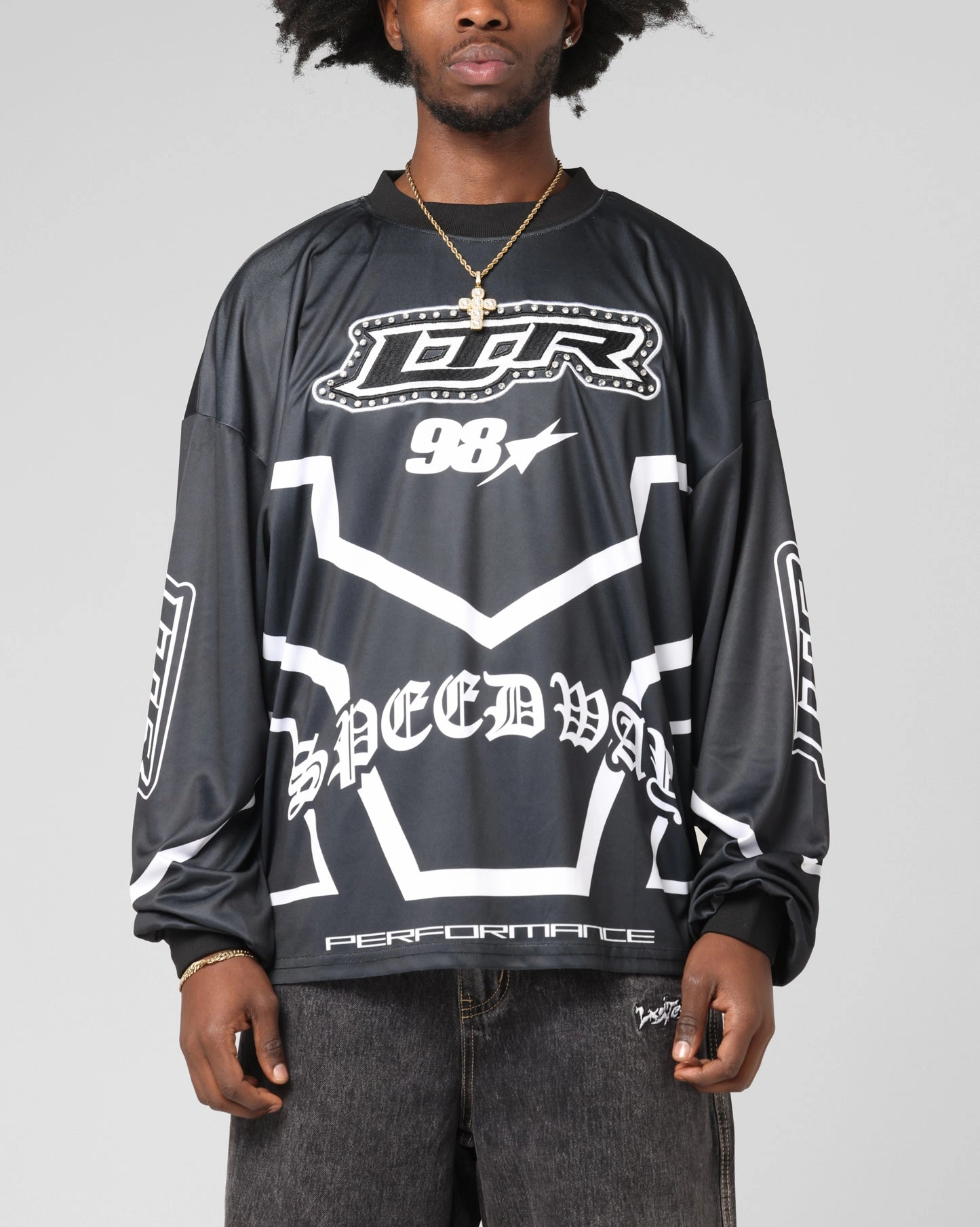 Loiter Thrill Racing Long Sleeve T-Shirt Black Top Rated