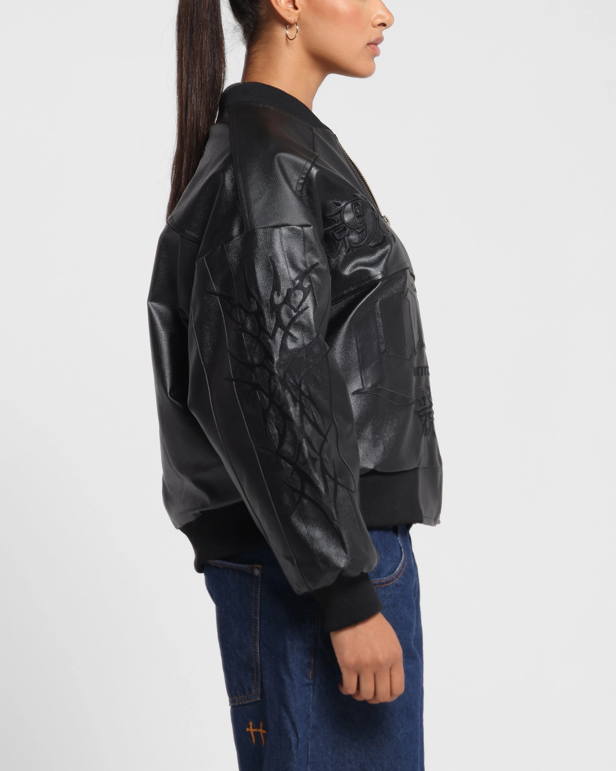 Loiter Tokyo Drift Vegan Leather Jacket Black regular Water-Resistant Layer
