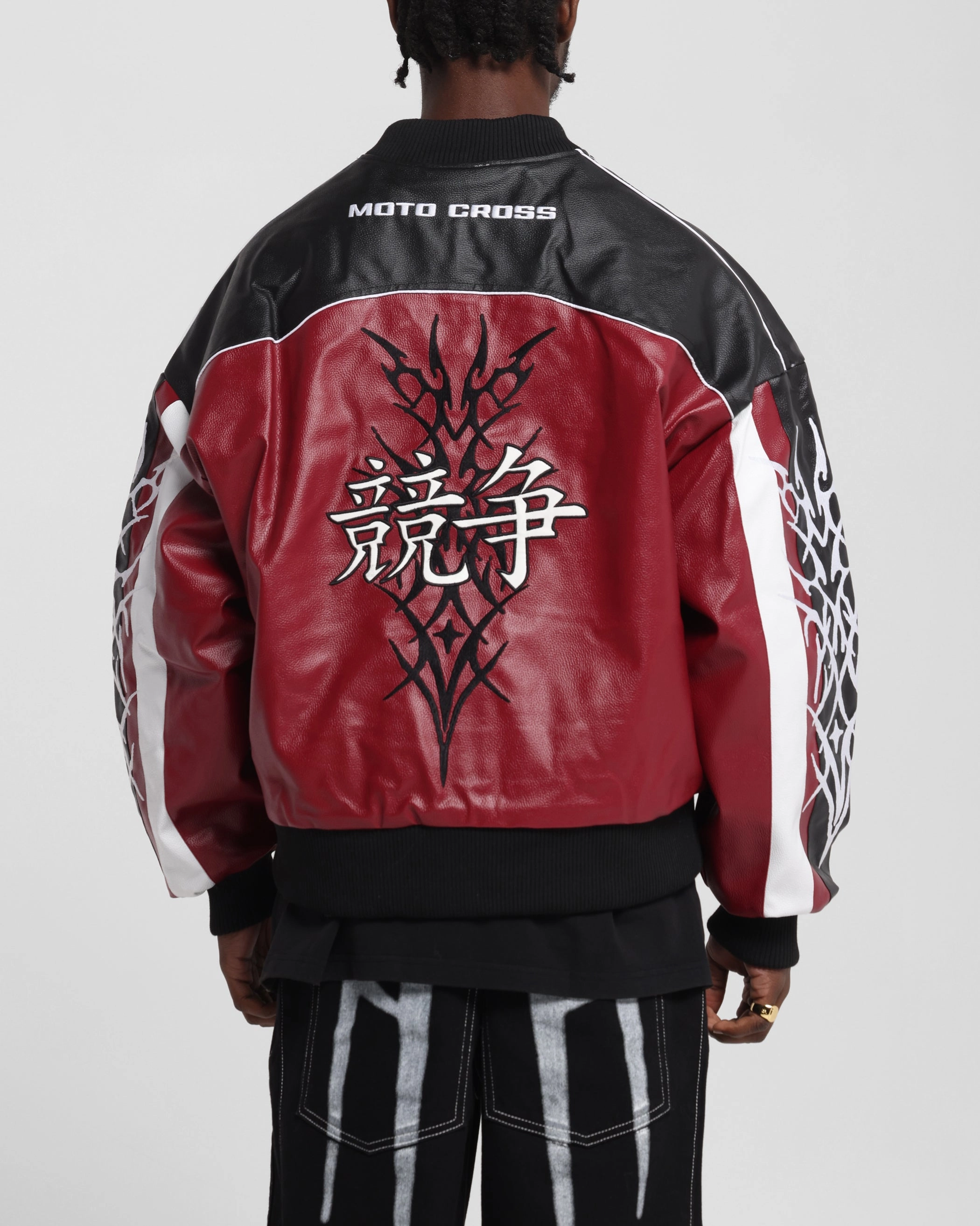 Loiter Tokyo Drift Vegan Leather Jacket Red Street Function