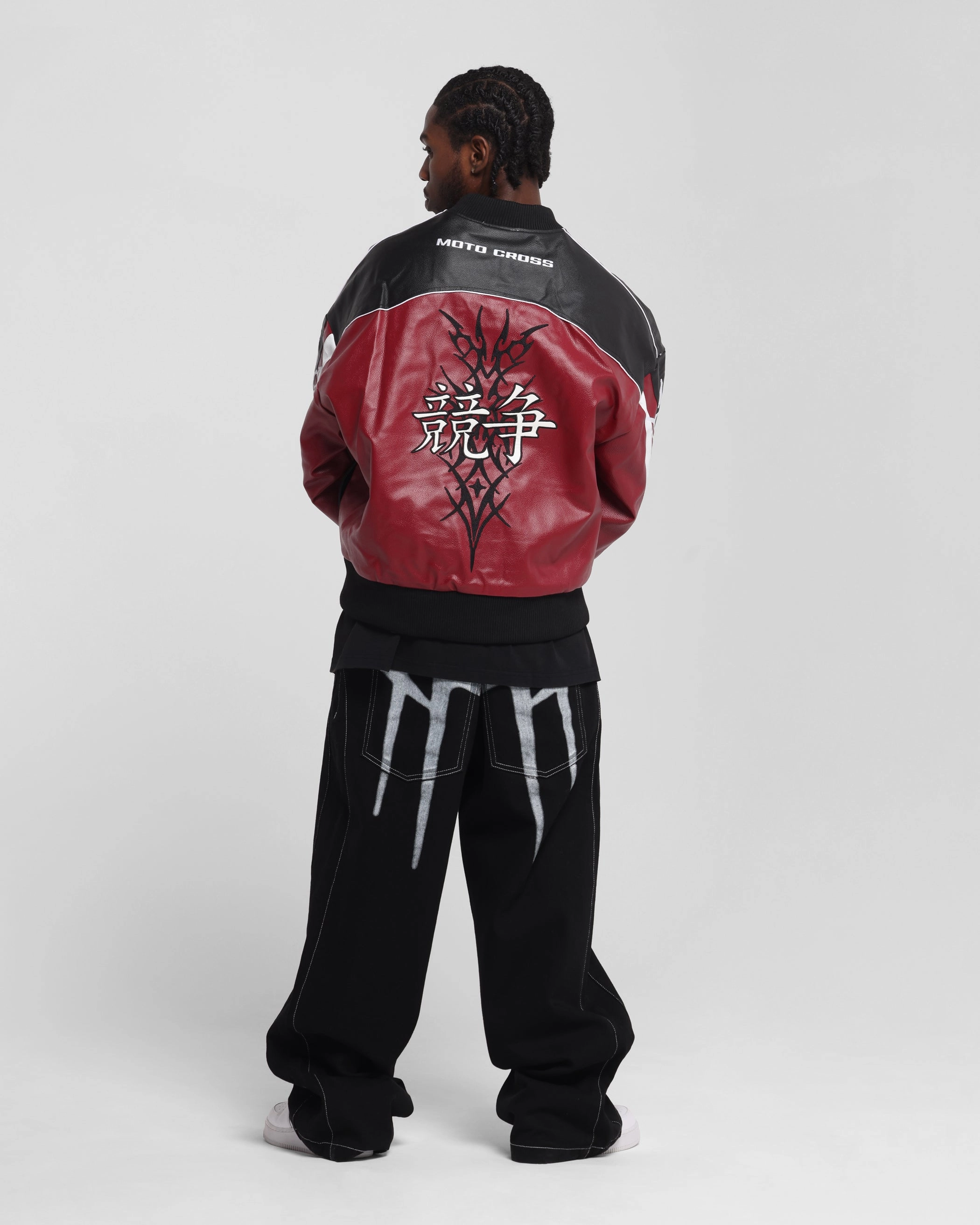 Threat Loiter Tokyo Drift Vegan Leather Jacket Red