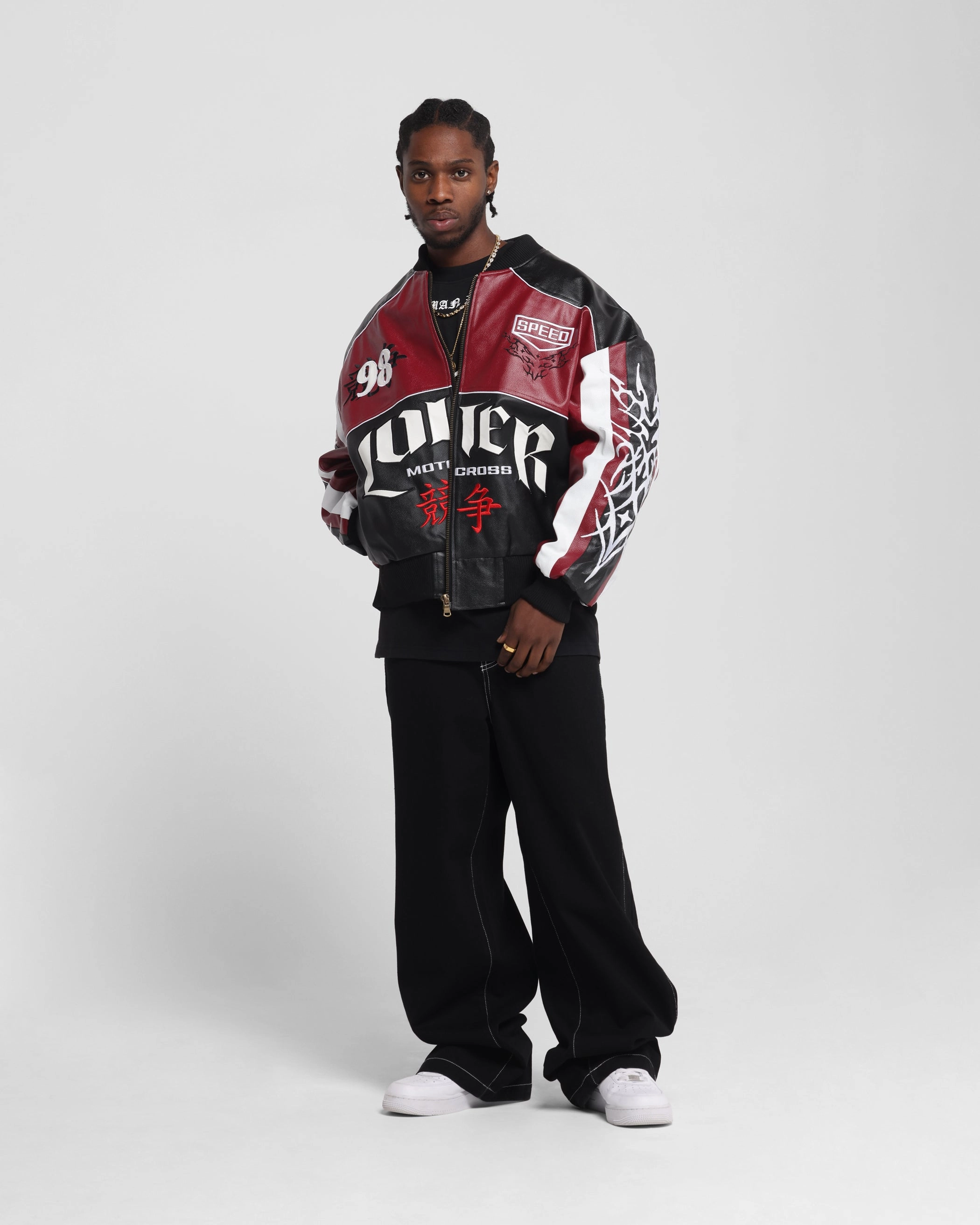 Loiter Tokyo Drift Vegan Leather Jacket Red Award