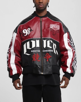 Loiter Tokyo Drift Vegan Leather Jacket Red All Season Light Reflective