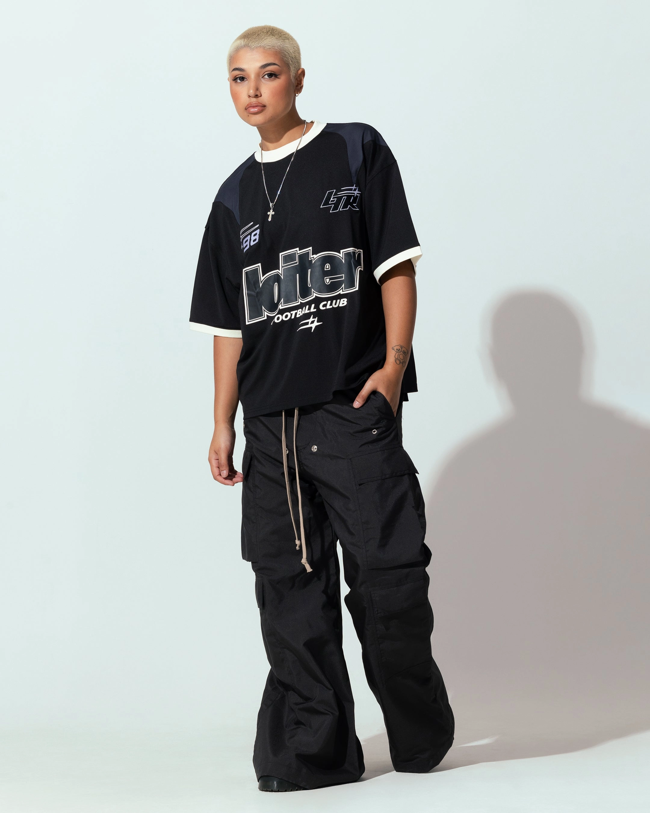 High Density Fabric Eco-friendly Loiter Tournament Jersey Black