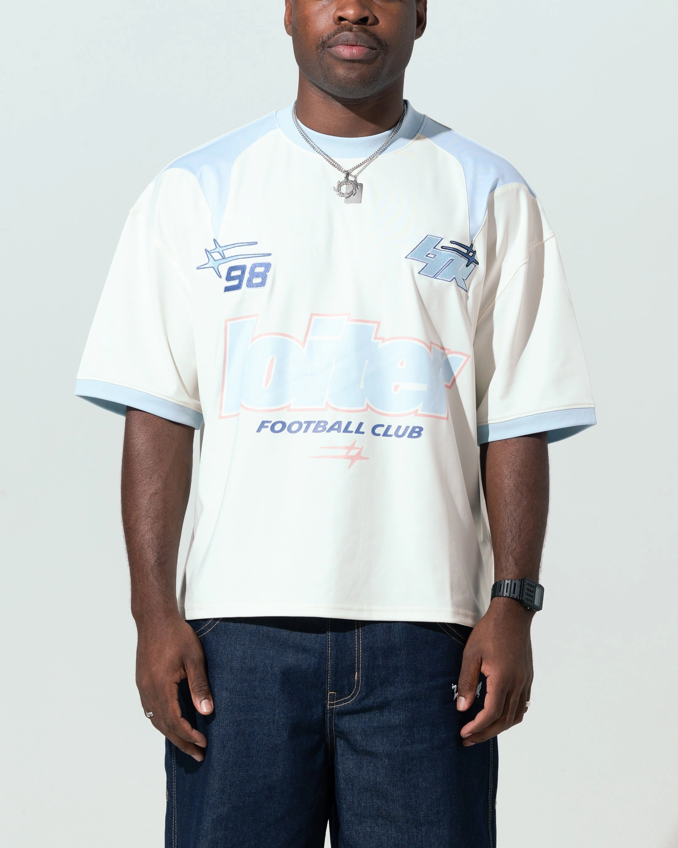 Workout Loiter Tournament Jersey Off White/Blue