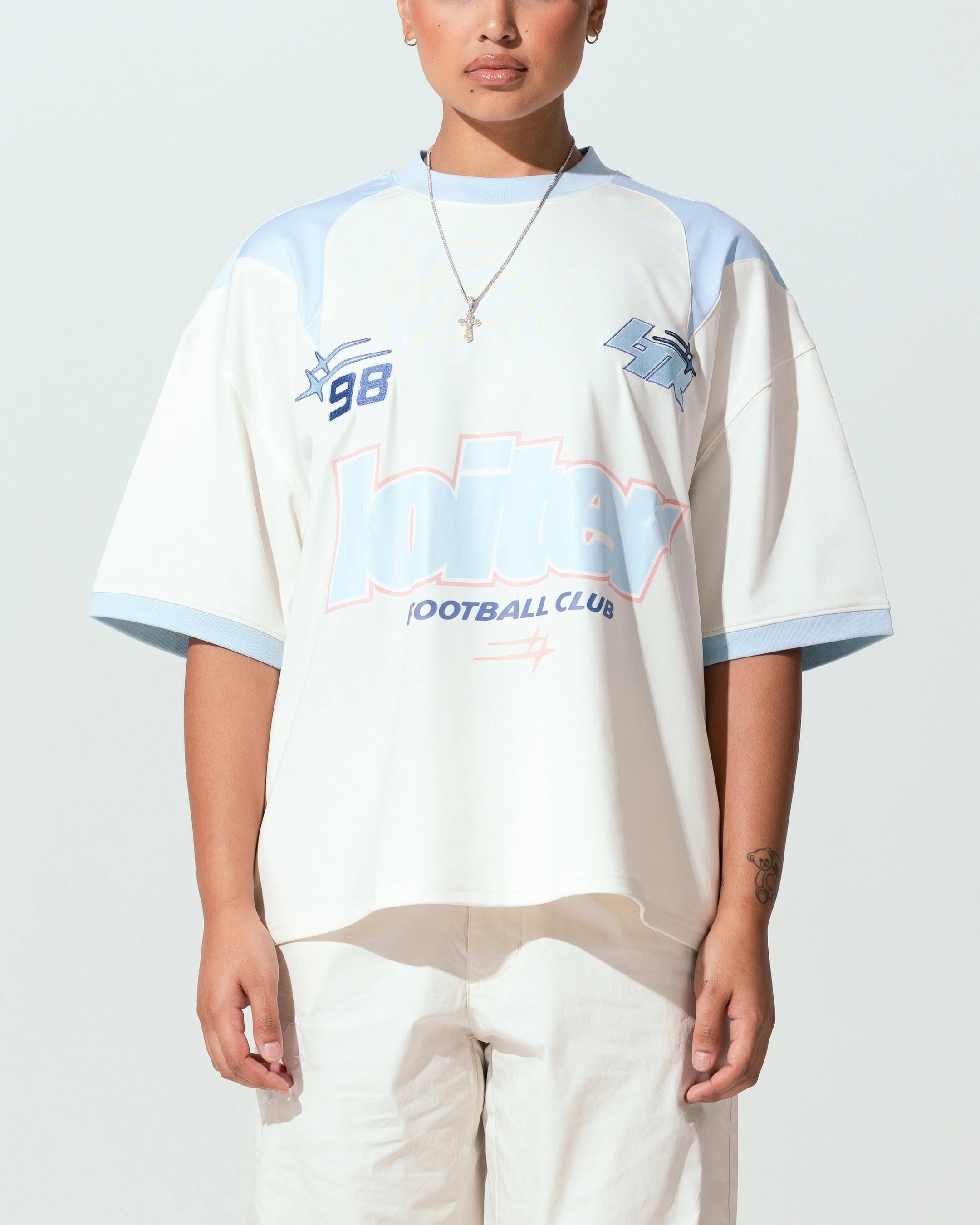 Loiter Tournament Jersey Off White/Blue Casual Style