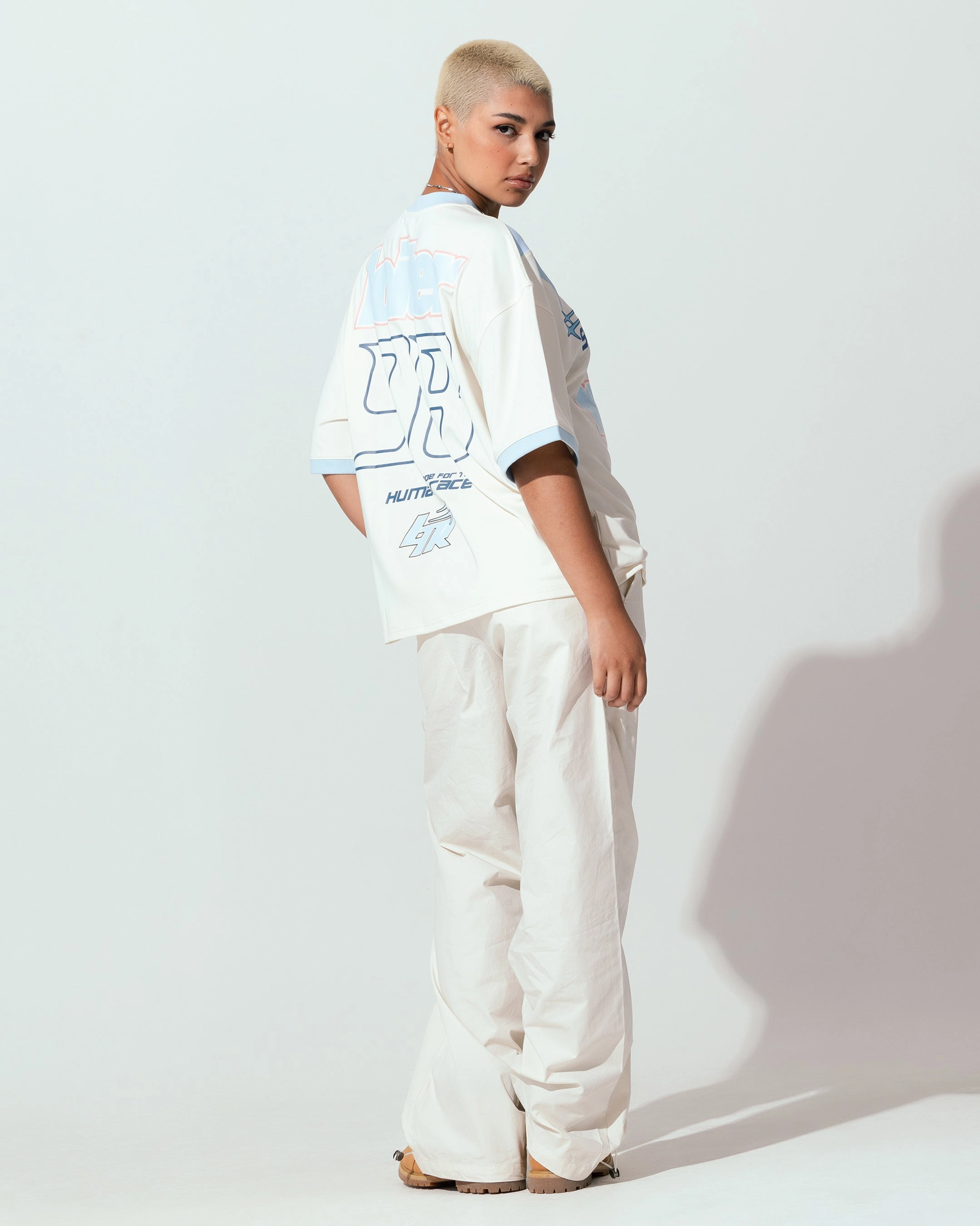 Loiter Tournament Jersey Off White/Blue High-Quality Cotton Comfortable Casual