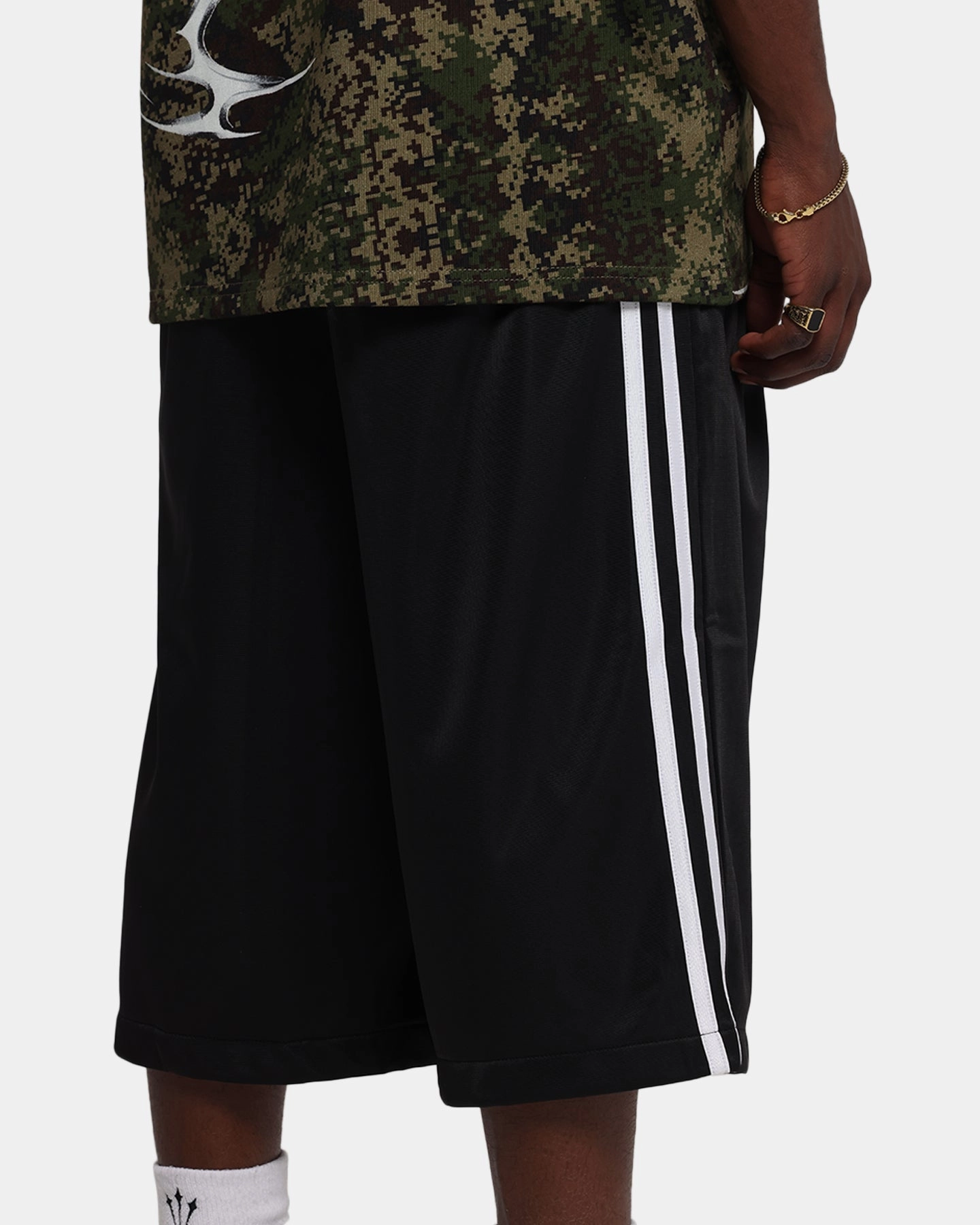 Loiter Track 3 Quarter Shorts Black Colorfast Treatment Reinforced Gusset