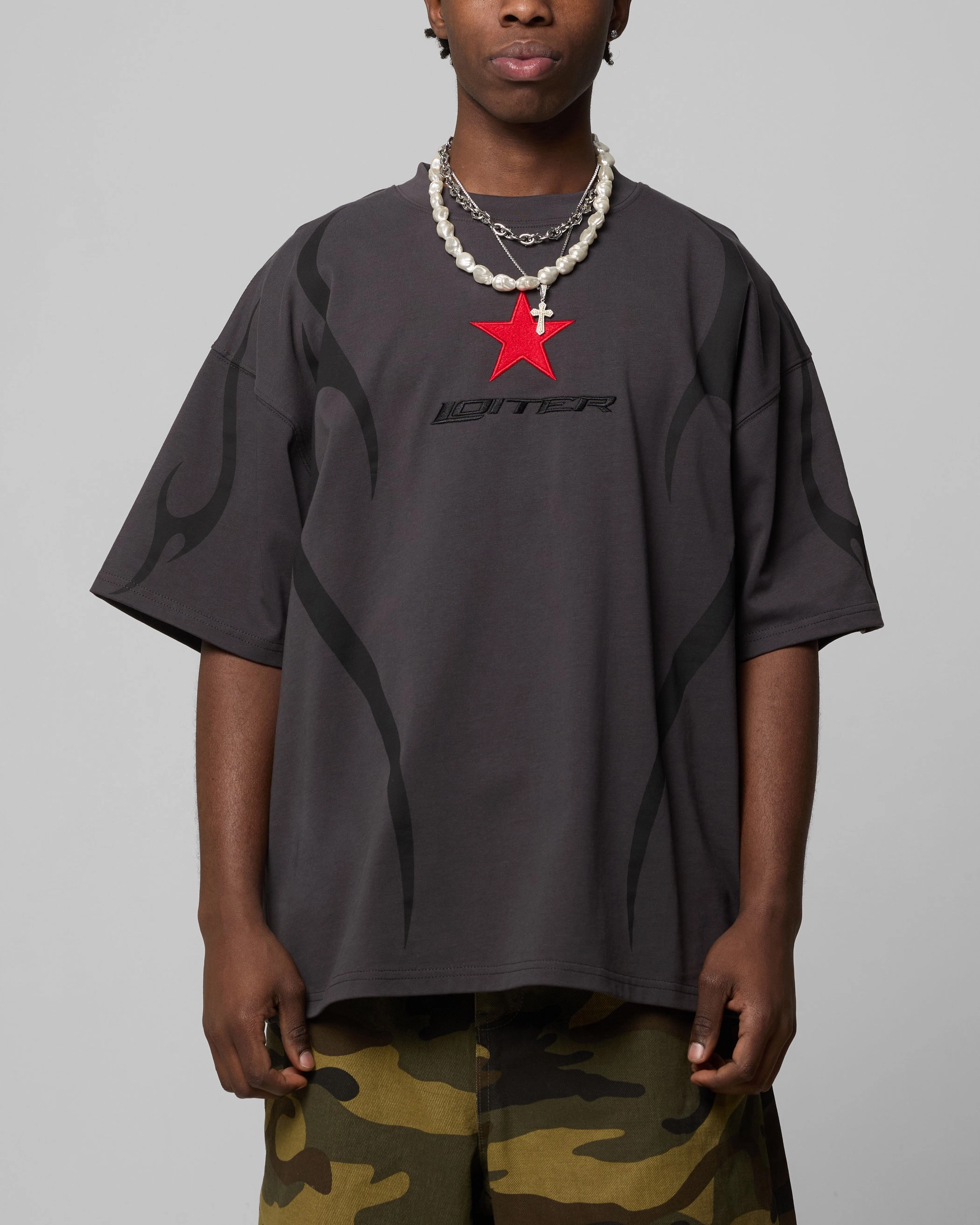 Loiter Trackstar T-Shirt Charcoal adults'