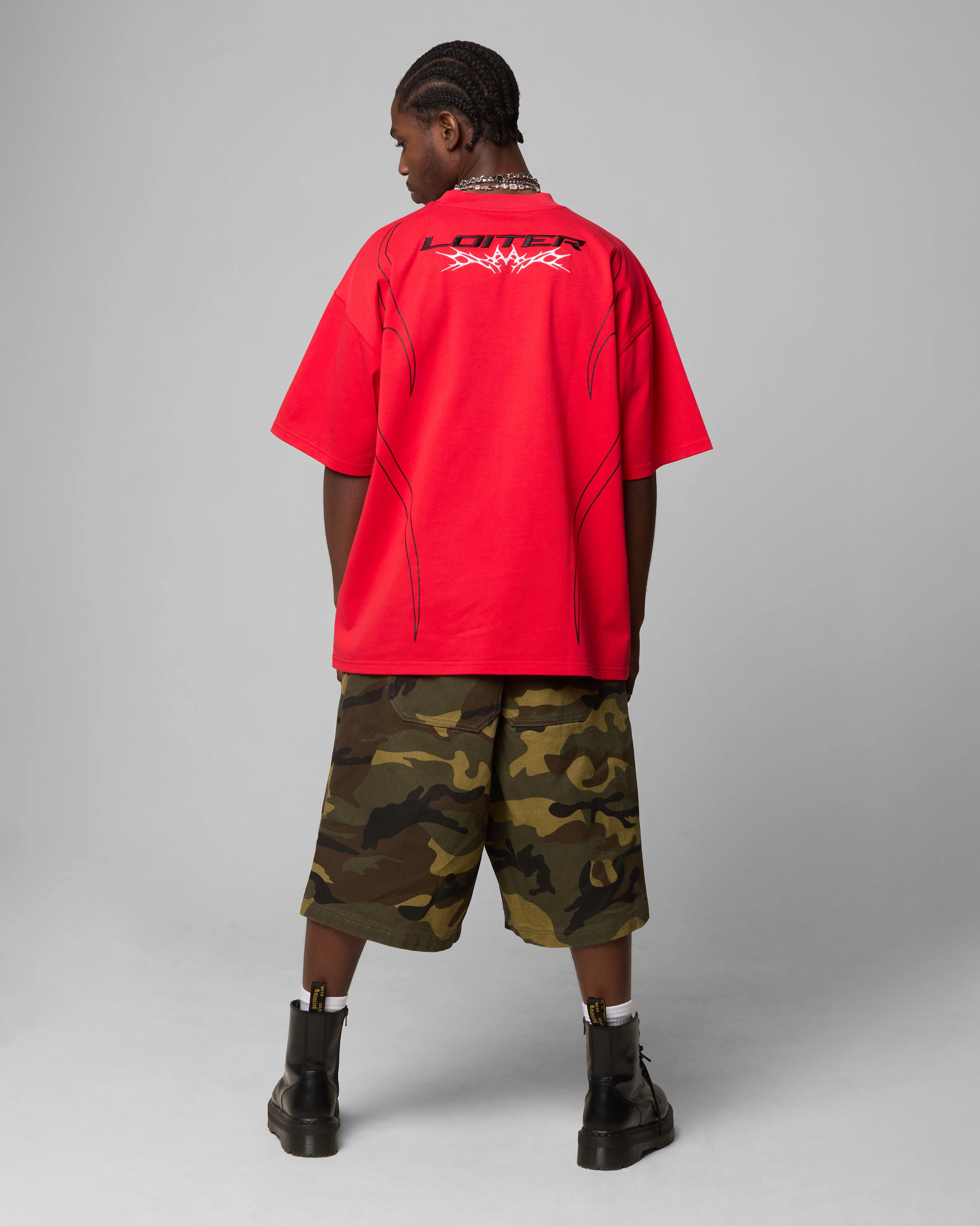 Loiter Trackstar T-Shirt Red Plus size clothing