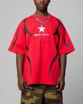 Summer Casual Outdoor Adventure Loiter Trackstar T-Shirt Red