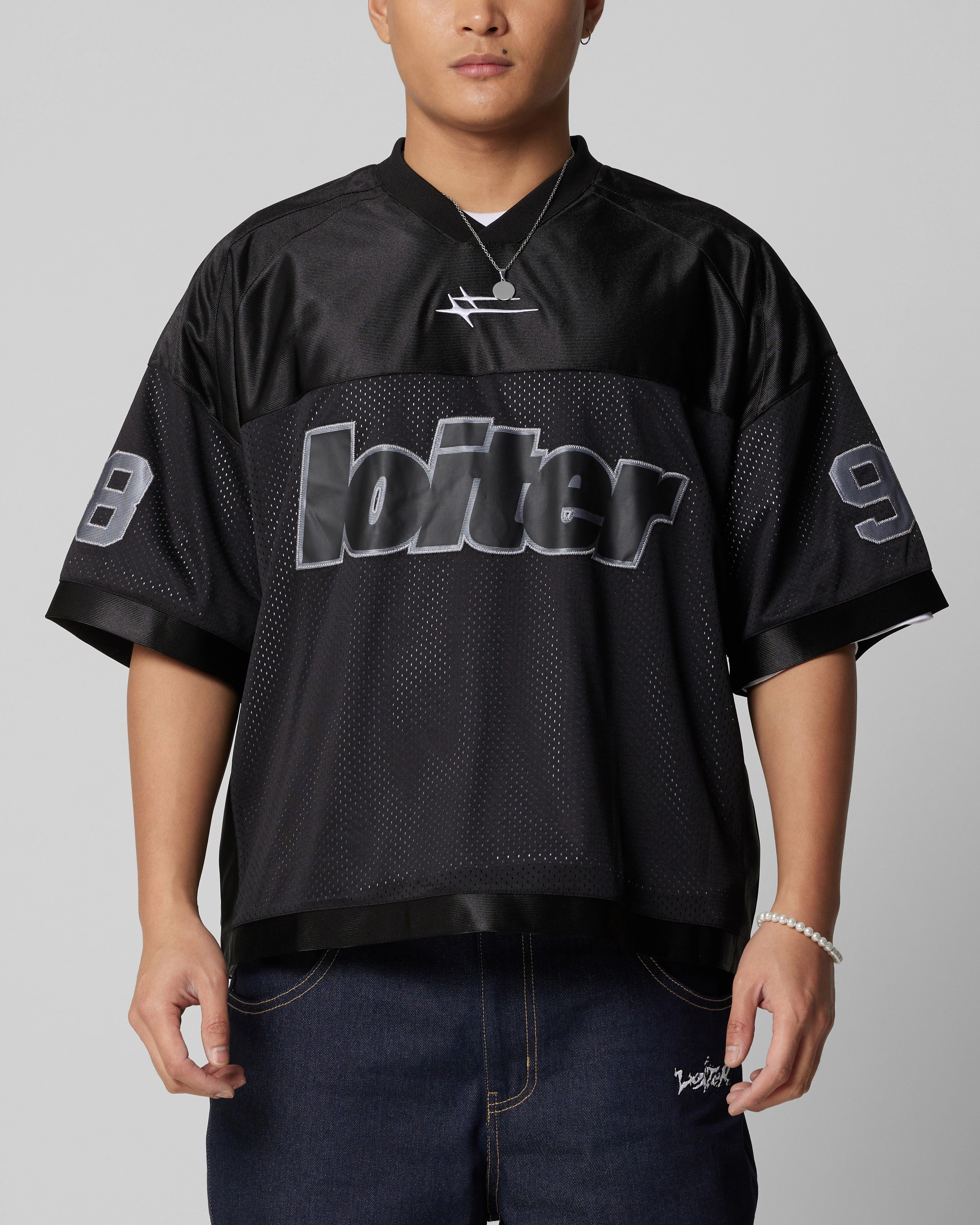 Loiter Training Jersey Black Classic Crew Neck Design