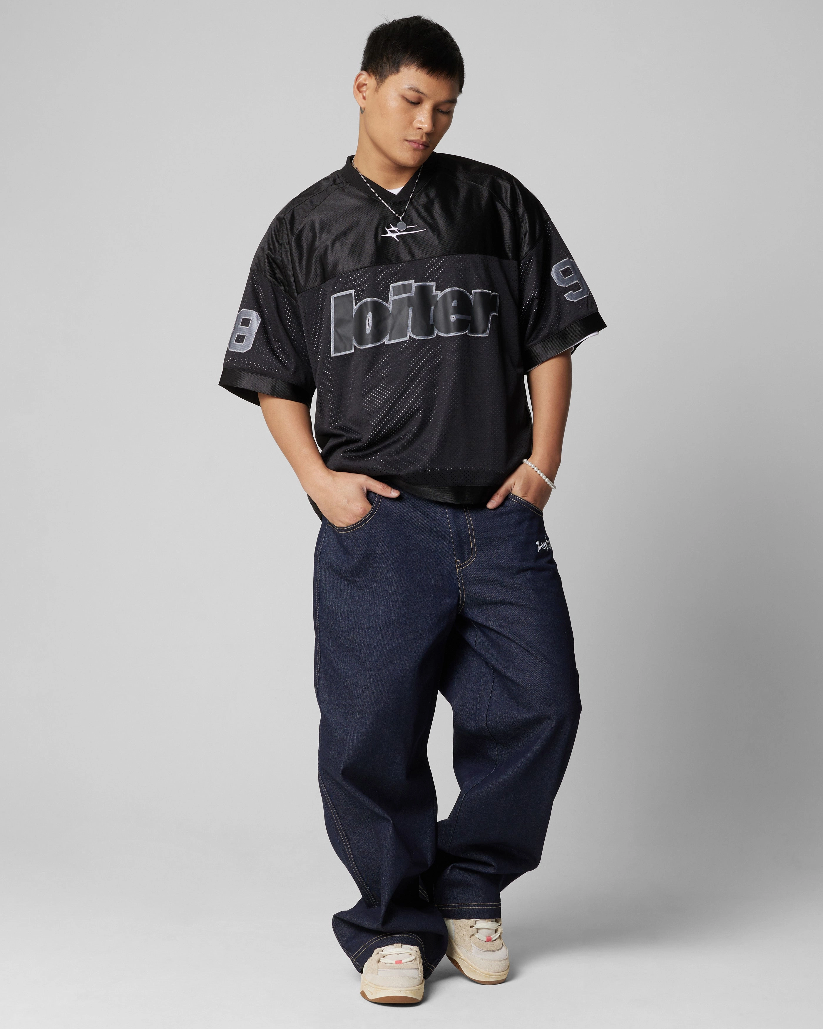 Compact Knit Texture Loiter Training Jersey Black