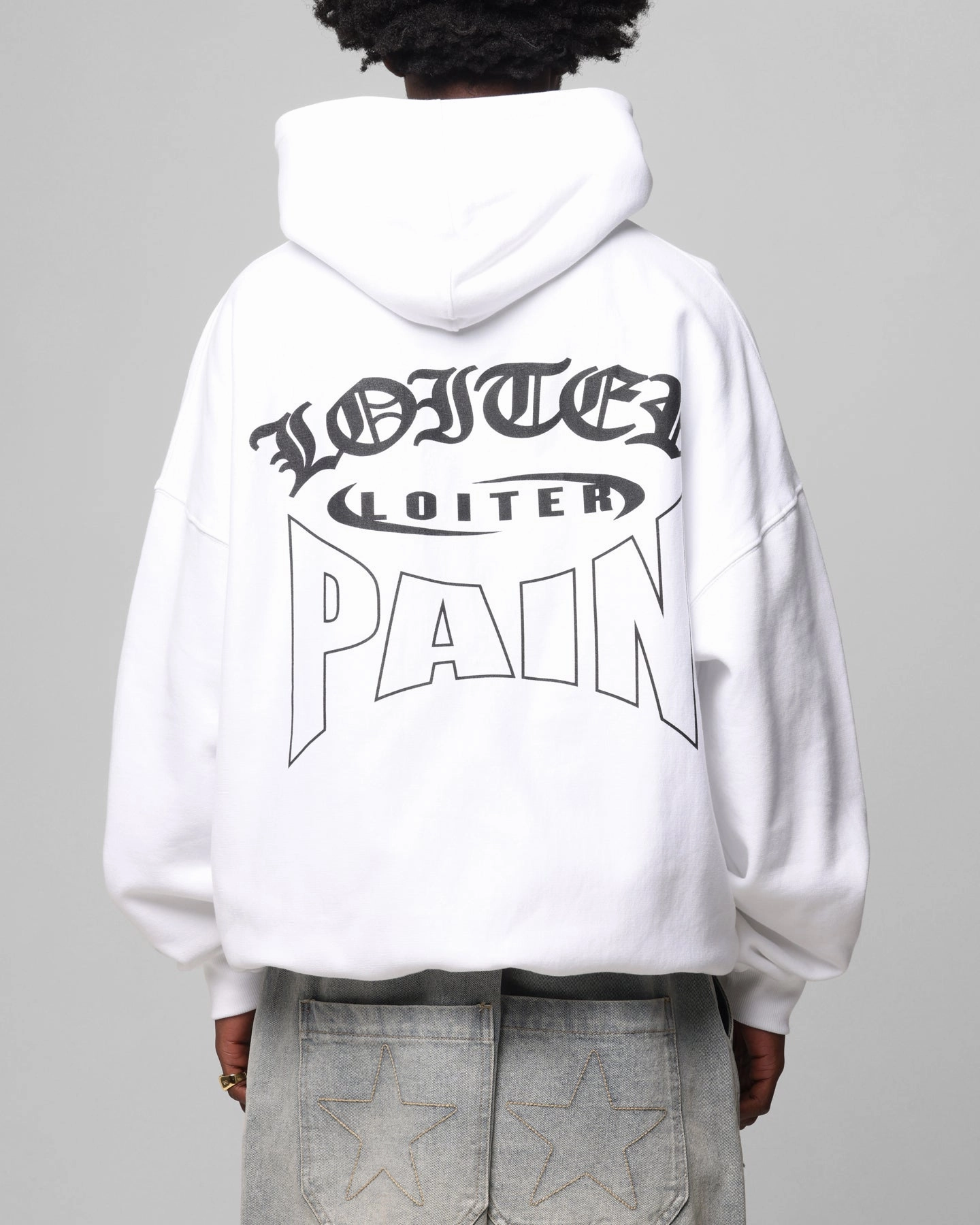 Layer Lightness Stretch Panels Loiter Ultimate Pain Hoodie White