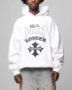 Wind Resistant Front Layer Smooth Loiter Ultimate Pain Hoodie White