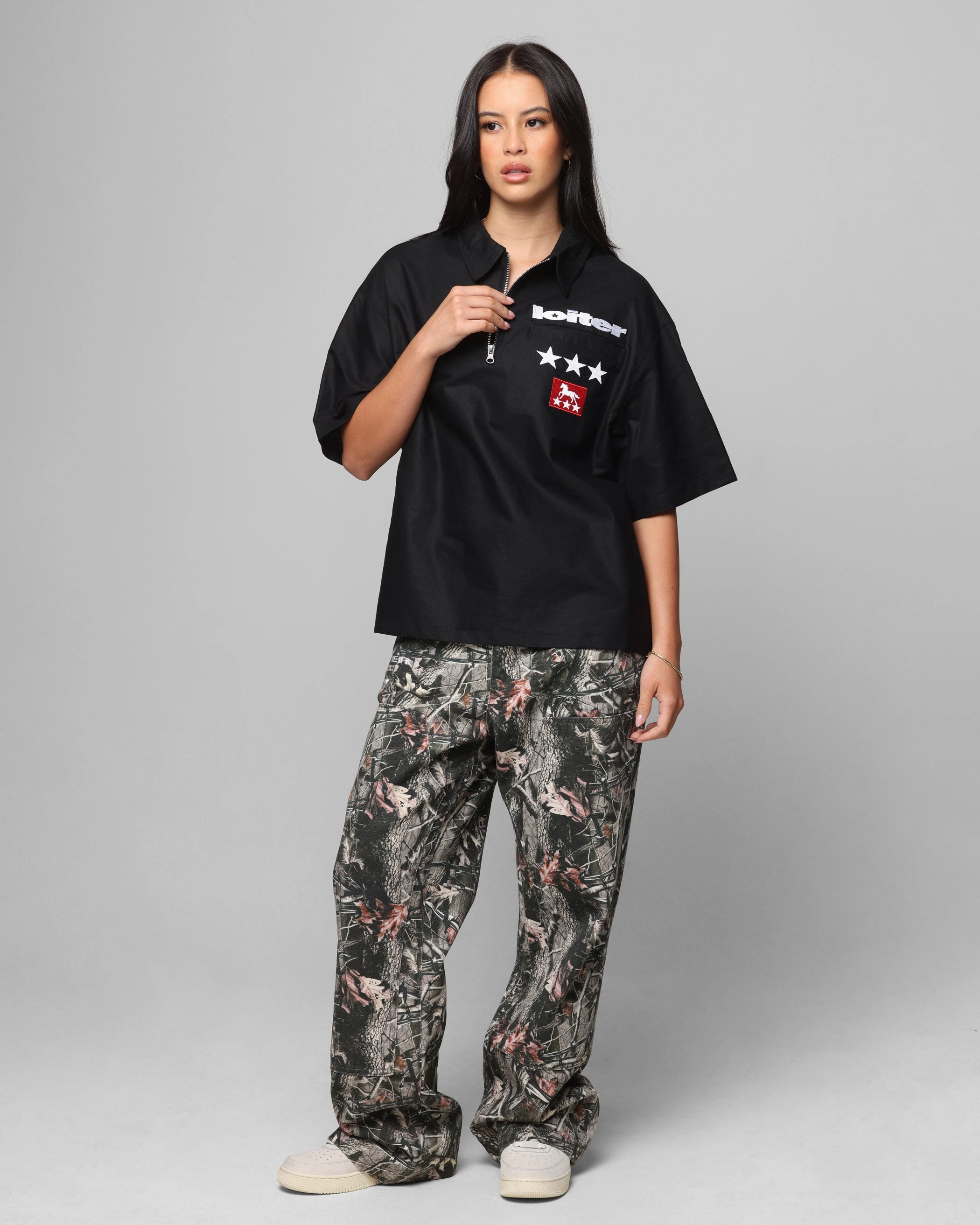 Essential Wardrobe Plain style Loiter Unit Hunter Pants Real Tree Camo