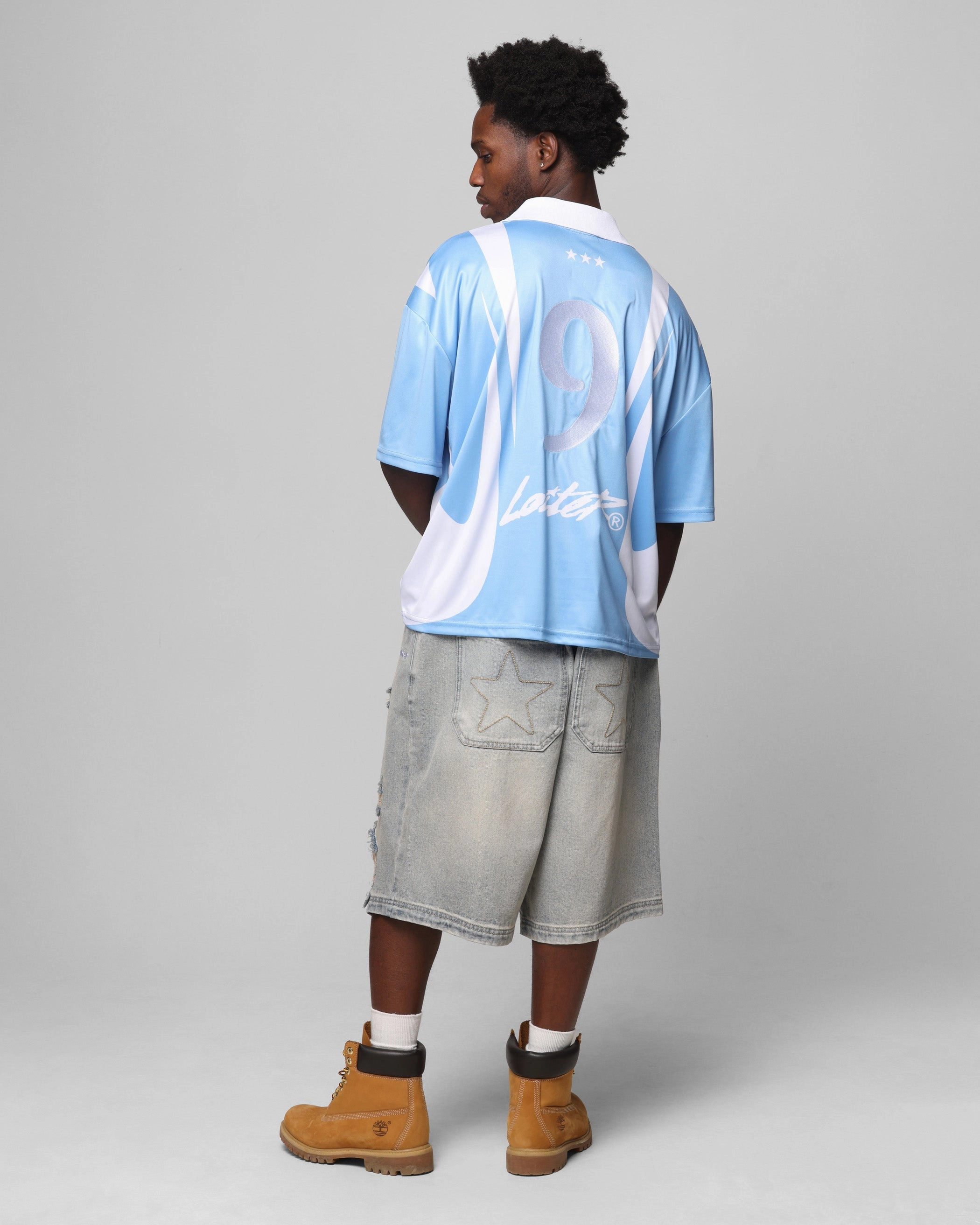 Loiter United Football Jersey Blue Compact Knit Texture Active Design
