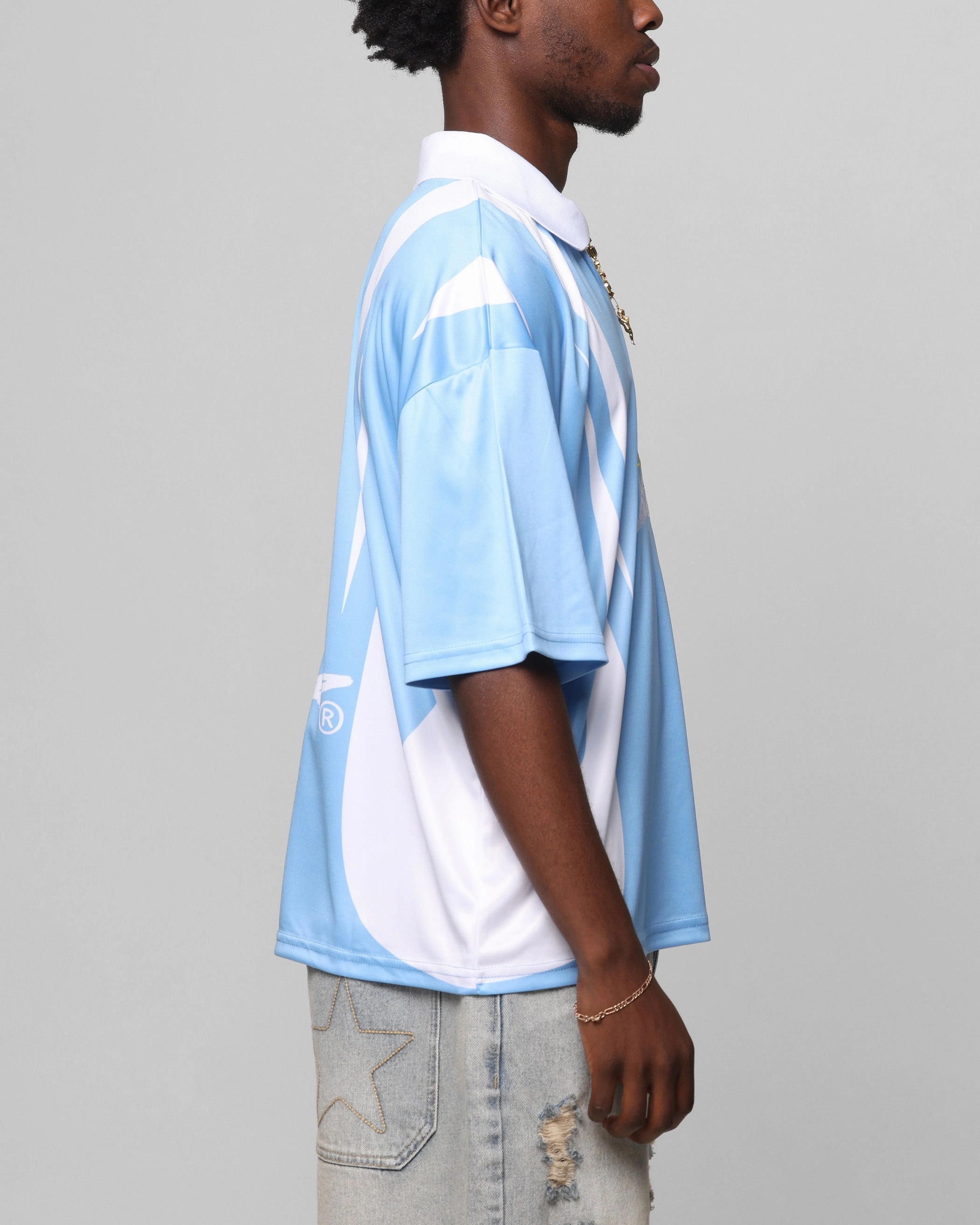 Garment Dyed Finish Ultimate Performance Loiter United Football Jersey Blue