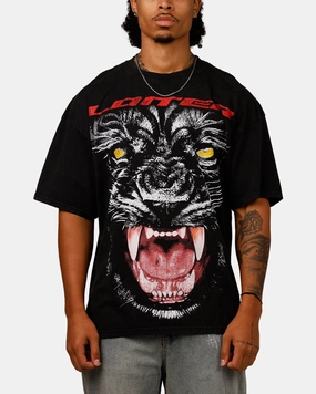 Cozy Comfort Modern Simplicity Loiter Urban Beast Vintage T-Shirt Black Acidwash
