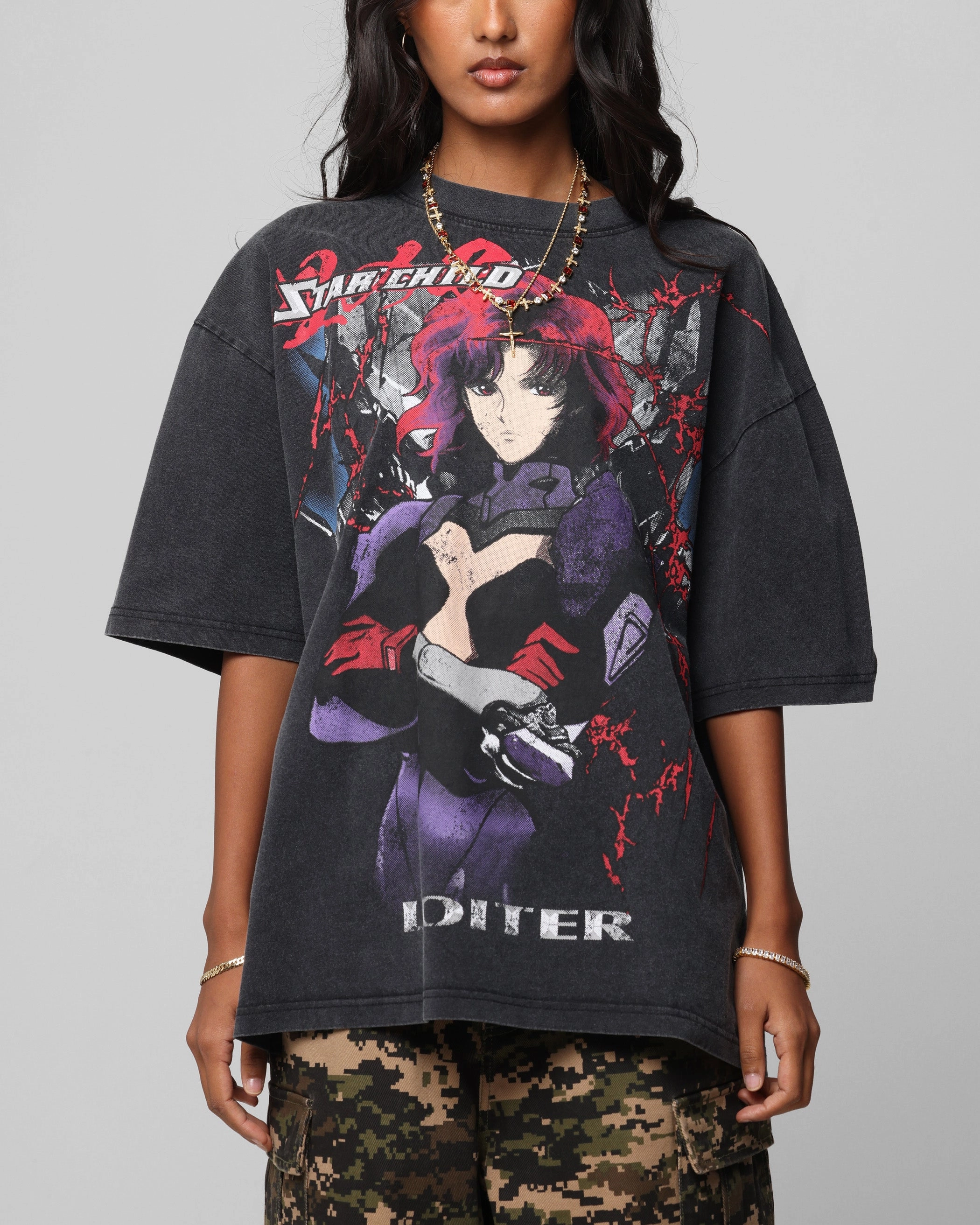 Loiter Valkyrie Vintage T-Shirt Black Wash Chill Vibes Soft Comfort Wear