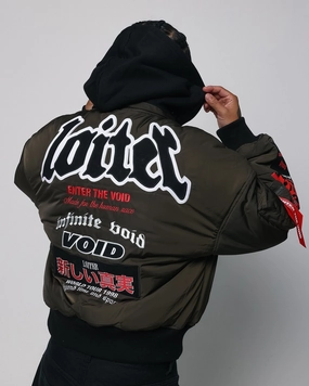 Loiter Void Bomber Jacket Green Example