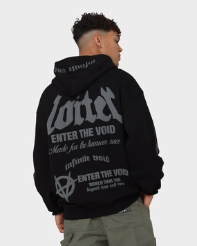 Loiter Void Multi Logo Hoodie Black/Charcoal discounted Streetwear Style