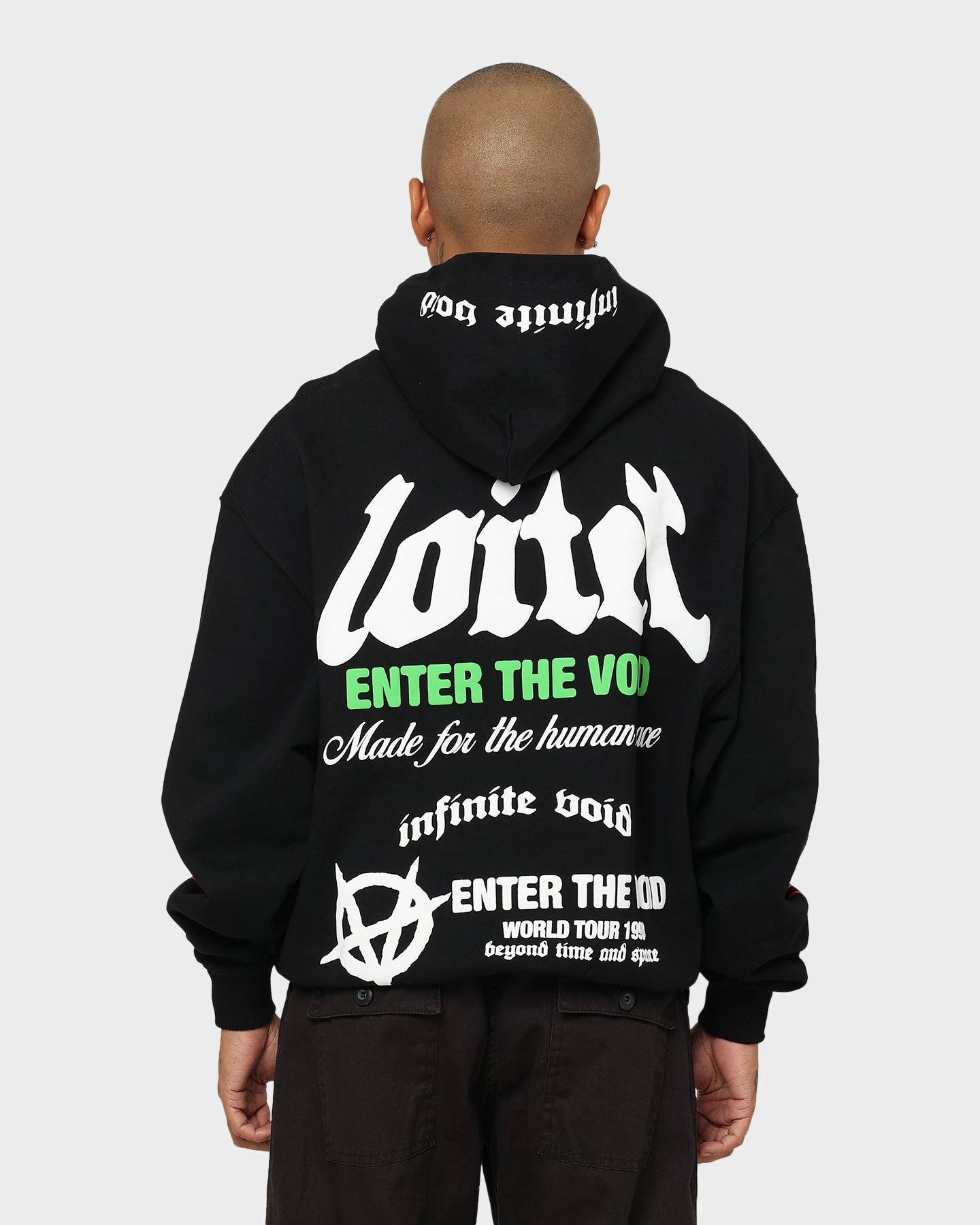 Loiter Void Multi Logo Hoodie Black/Multi Front Pockets Supply