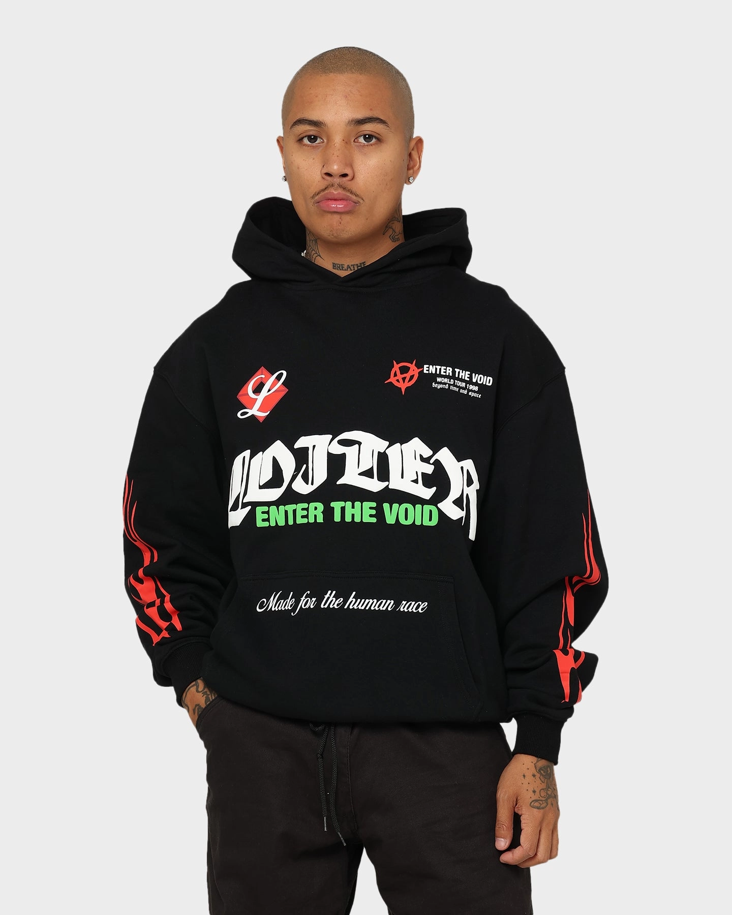 Loiter Void Multi Logo Hoodie Black/Multi Light Reflective Logos nurses