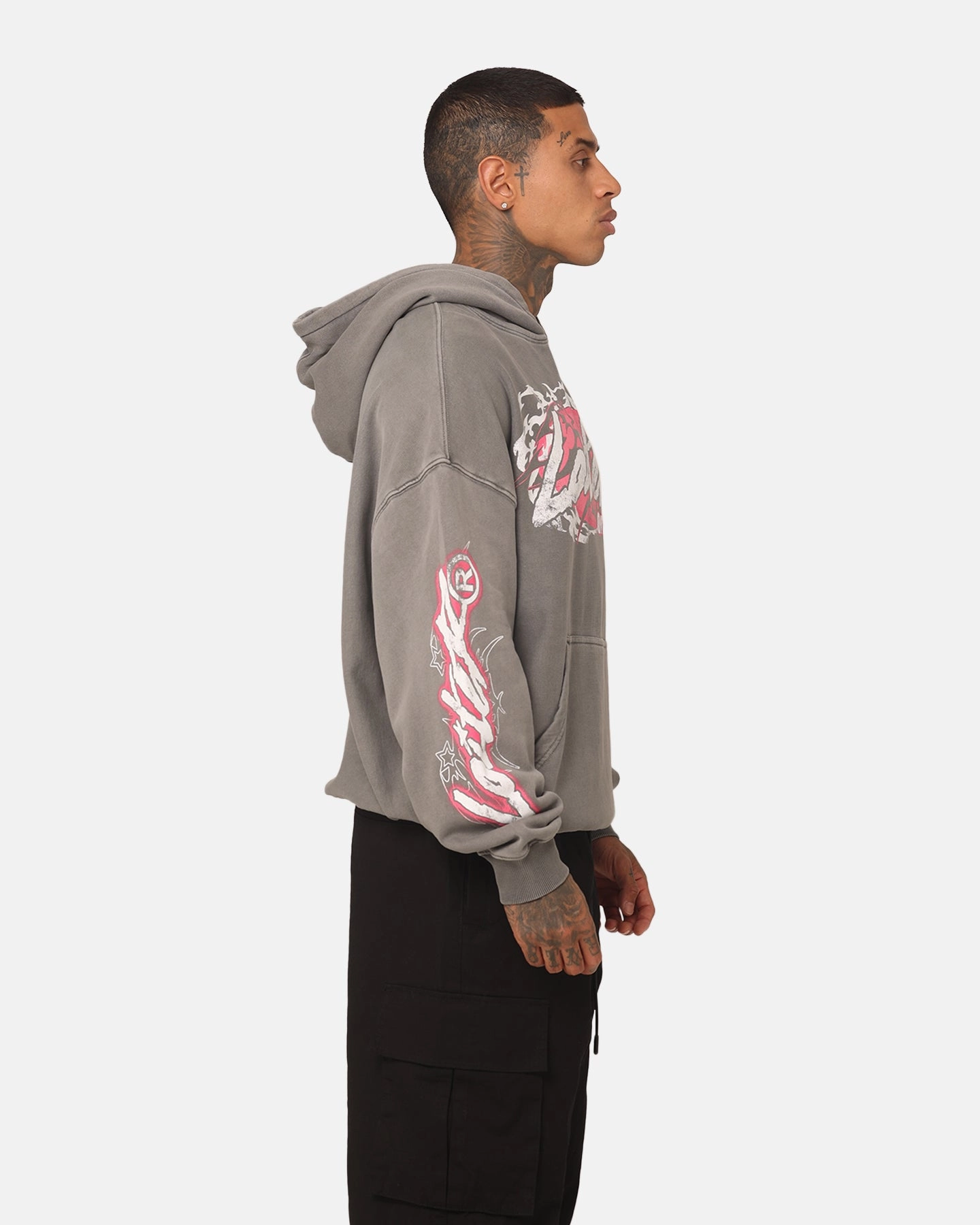 Loiter Wave Break Vintage Hoodie Charcoal Compressed Packaging Versatile Design