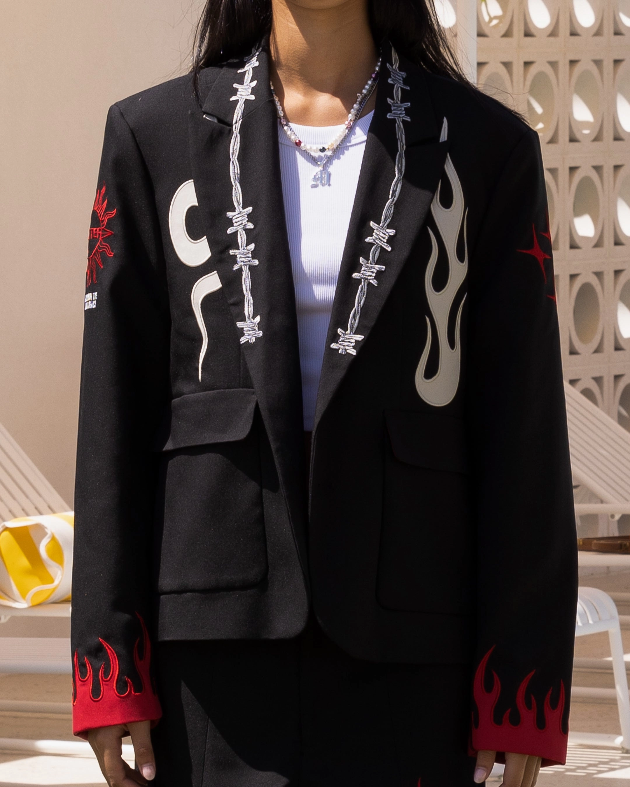 Custom - made fireplace Loiter Western Blazer Jacket Black