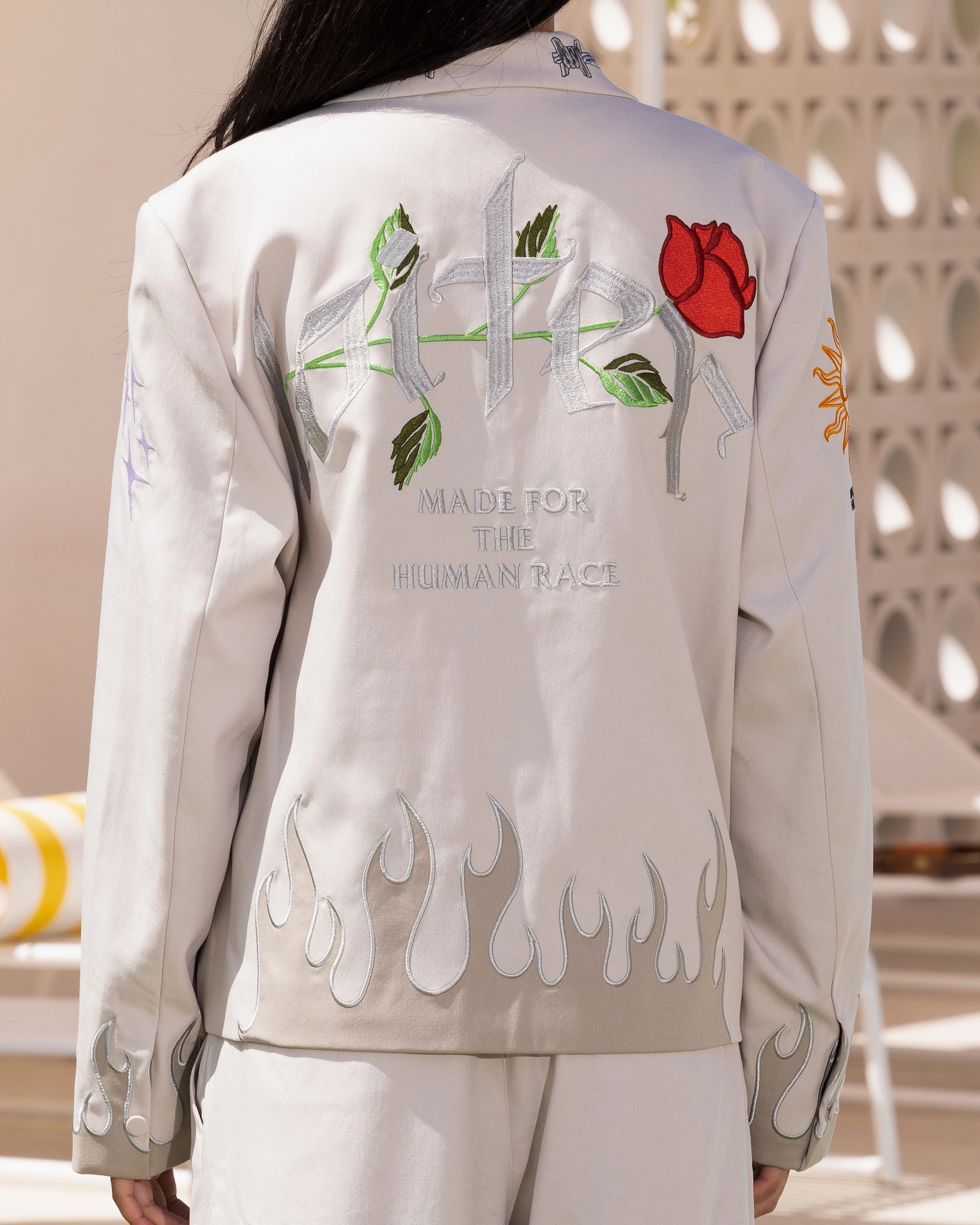 Loiter Western Blazer Jacket Off White Insulated Layer Smooth Feel