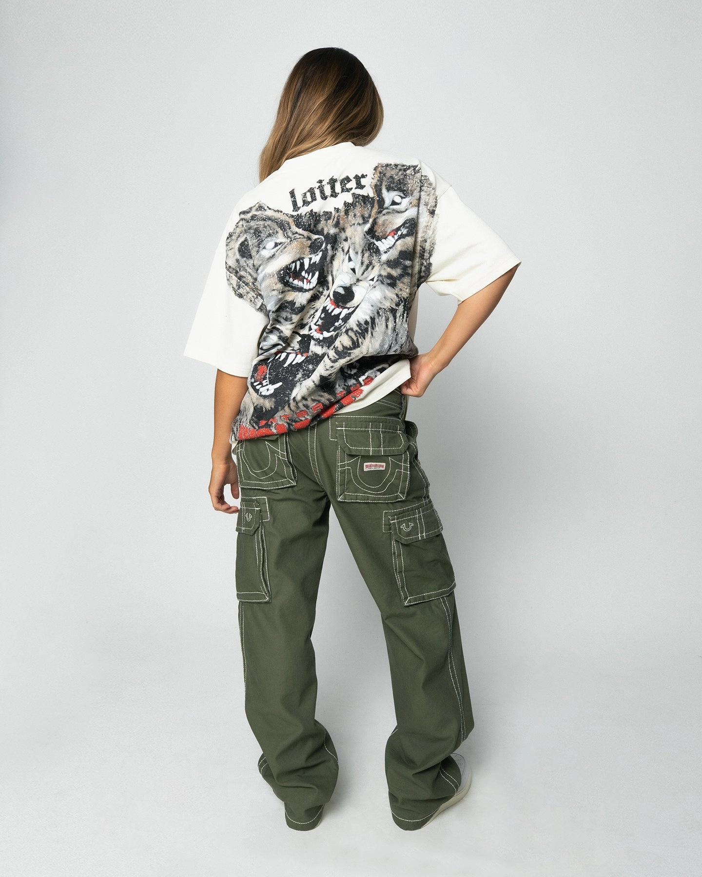 Office Attire Moisture wicking Loiter Wolf Pack Vintage T-Shirt Ecru