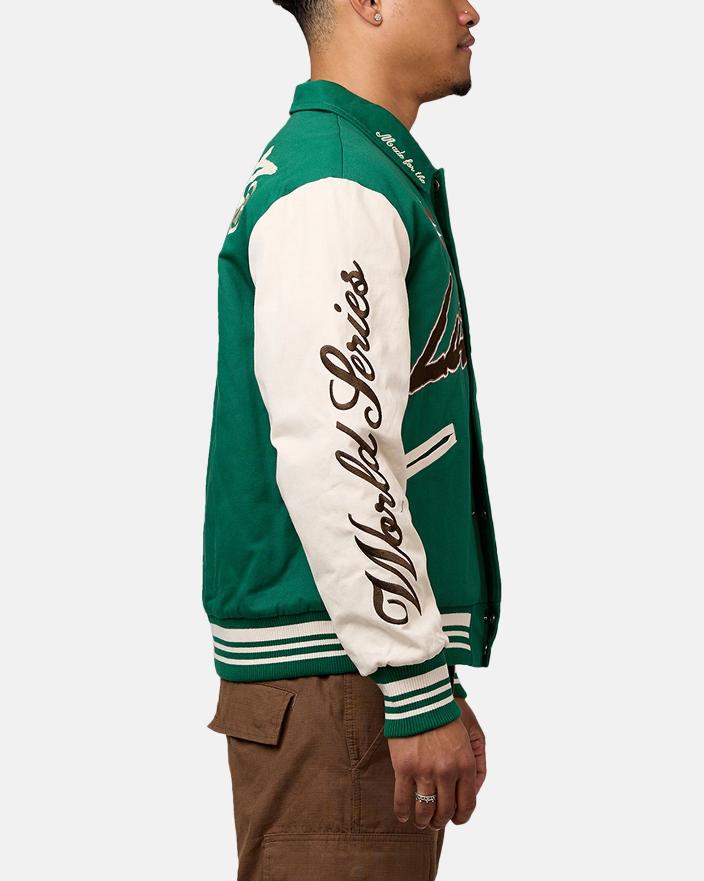 Quality Assurance Loiter World Series Varsity Jacket Green