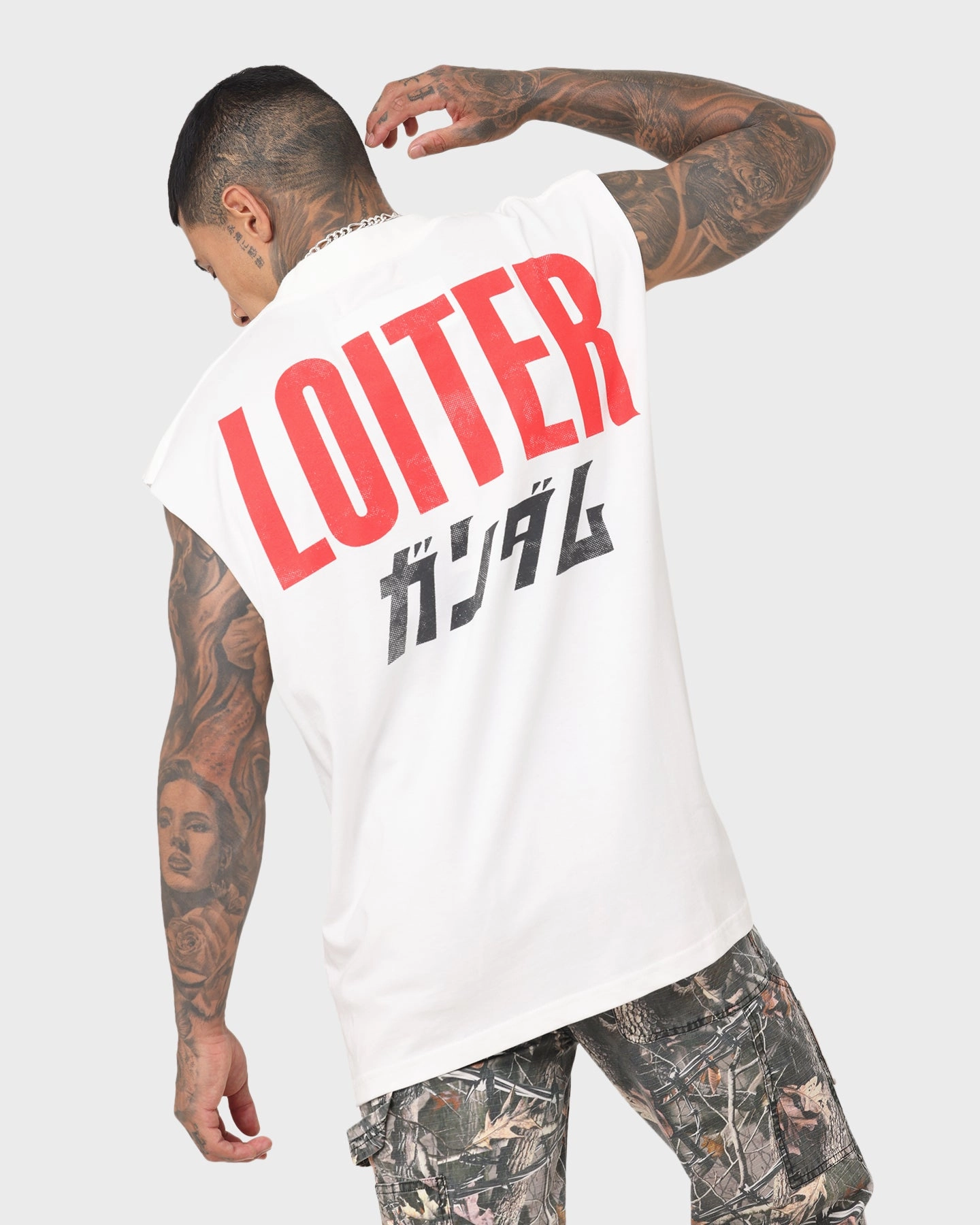 Loiter X Gundam Char's Zaku Muscle T-Shirt Off White Trendy Seasonal Layer