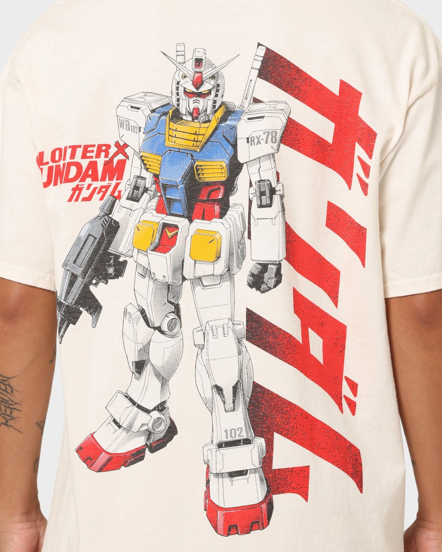 Lightweight Style Layered Wear Loiter X Gundam Gundam Vintage T-Shirt Off White