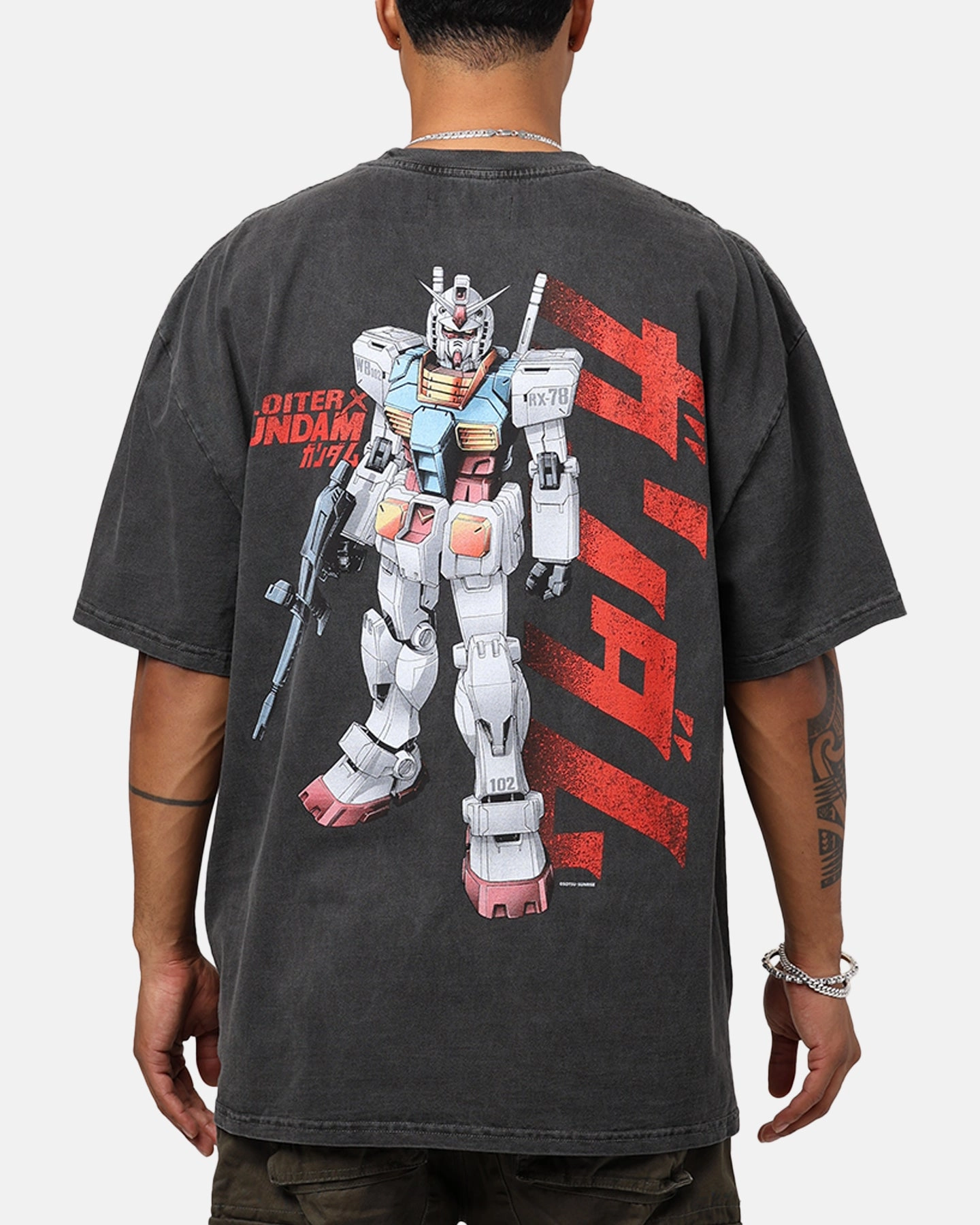 Sporty Layer Top Rated Loiter X Gundam Gundam Vintage T-Shirt Vintage Black