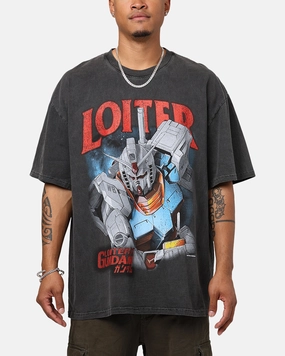 Loiter X Gundam Gundam Vintage T-Shirt Vintage Black Thermoregulating Fabric