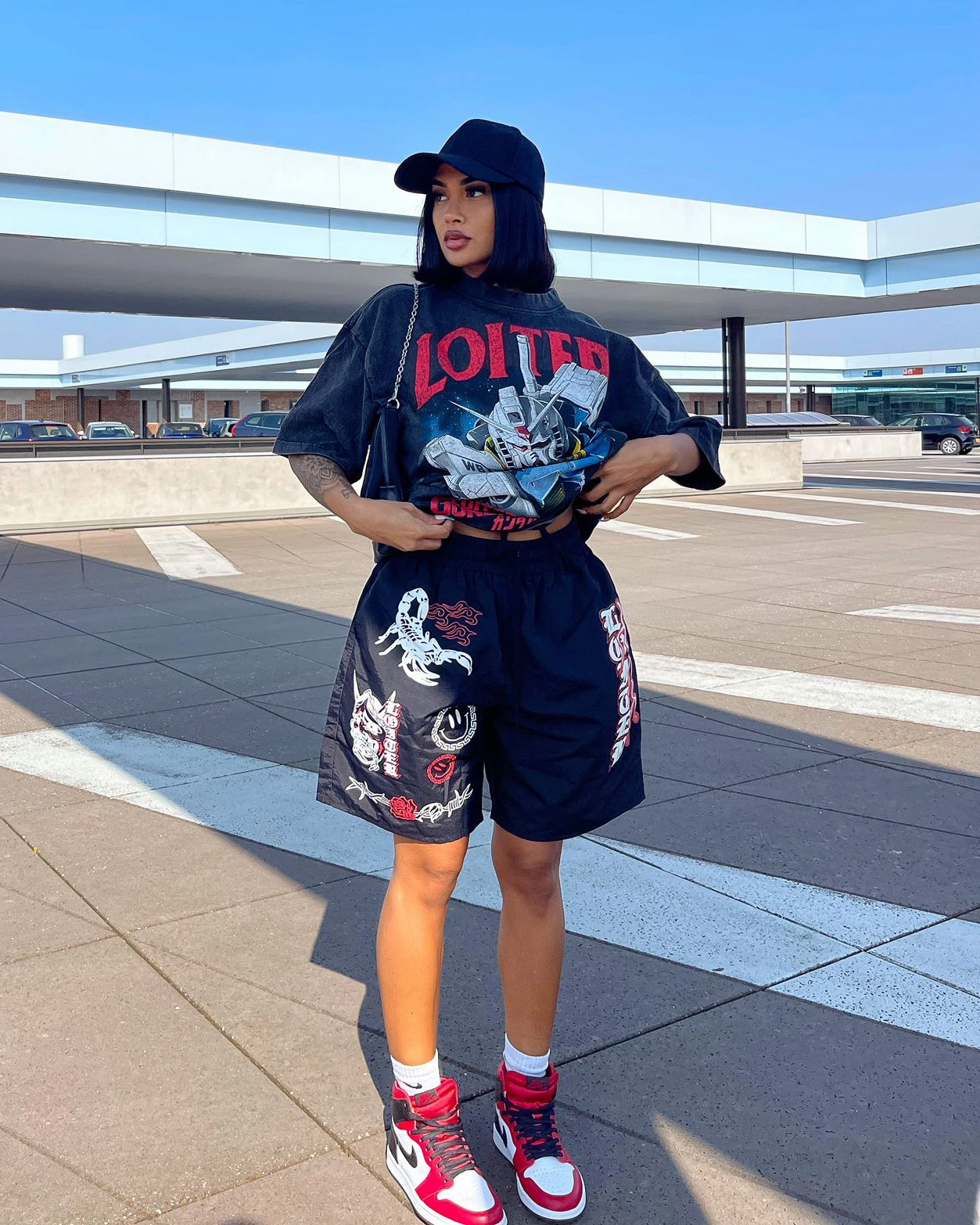 Loiter X Gundam Gundam Vintage T-Shirt Vintage Black Trendy Piece anti static coating