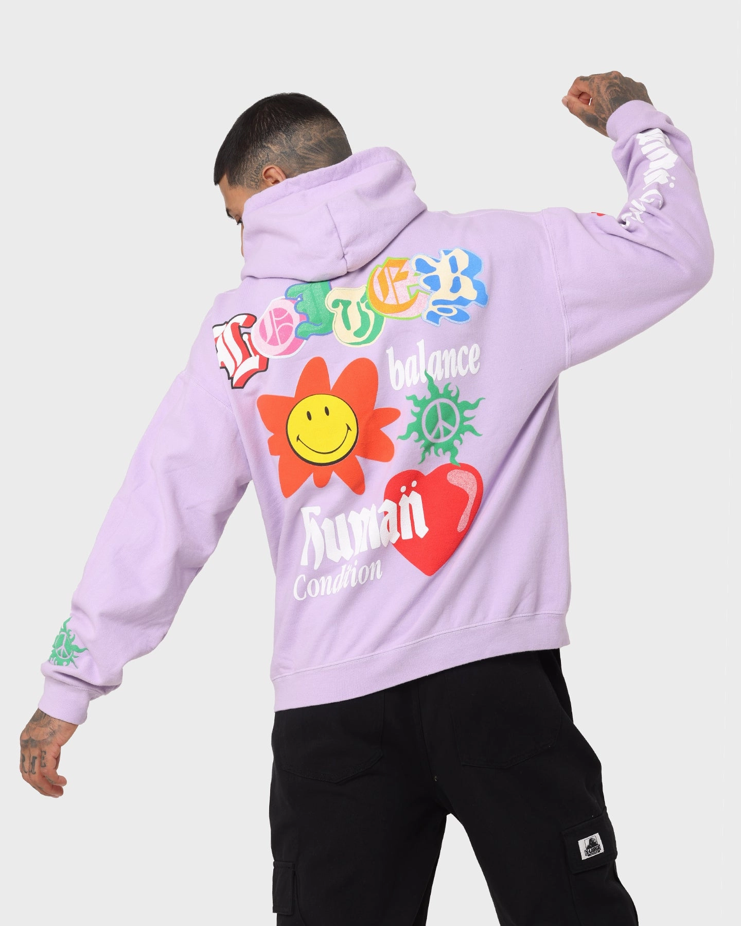 Loiter X Smiley Logo Puff Print Hoodie Lilac suitable for sports competitions