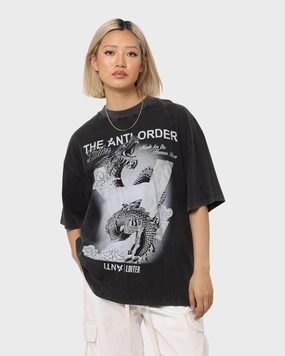 Loiter X The Anti Order Dragon Vintage T-Shirt Vintage Black Classic Wear Fashionable Option