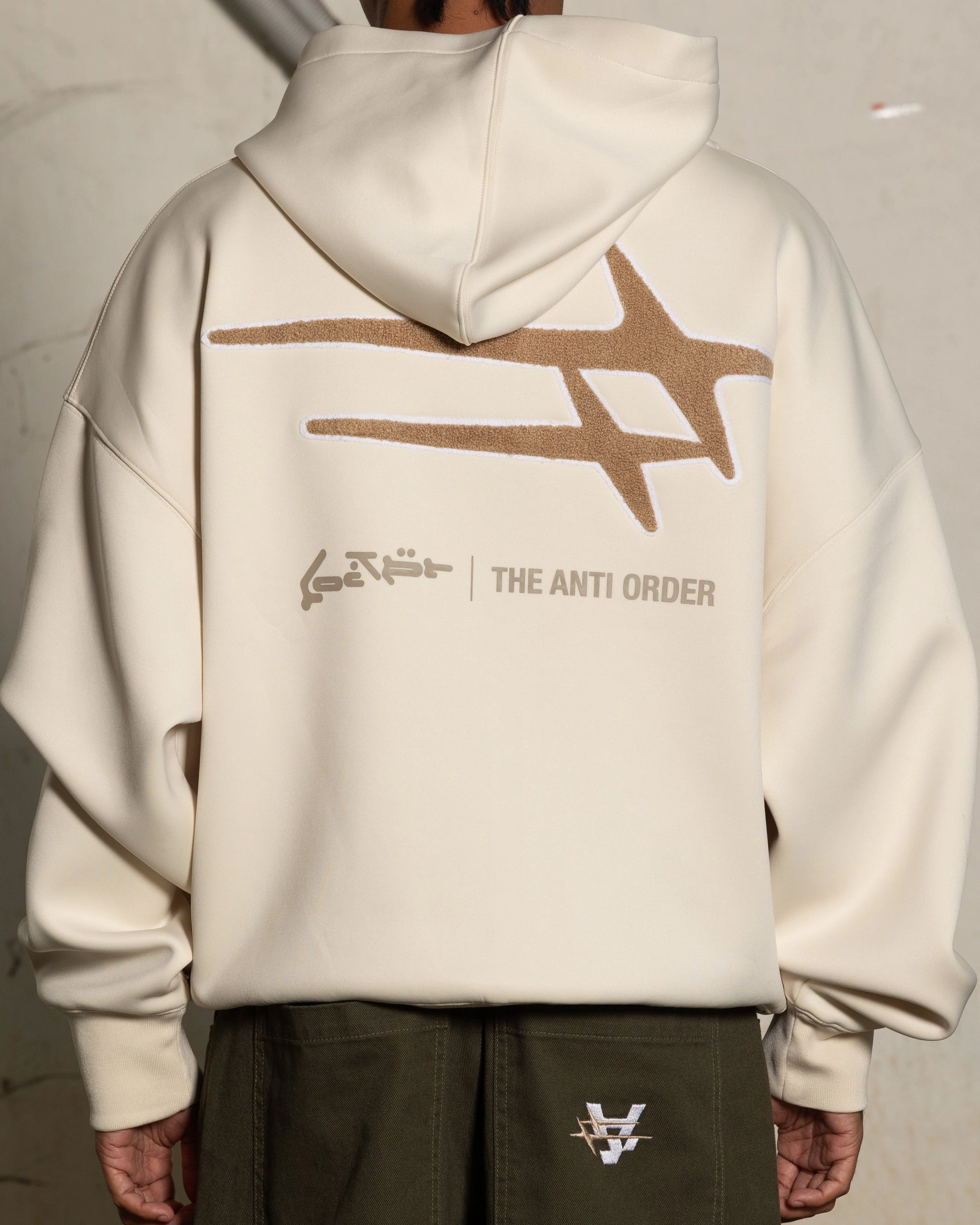 water - resistant YKK Zipper Quality Loiter X The Anti Order Zip Hoodie Stone